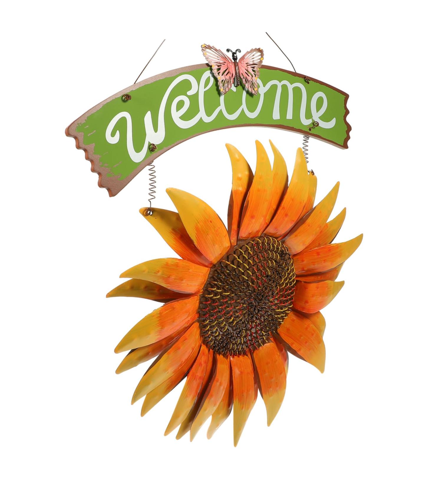 Cabilock Pendant Sunflower Wall Front Door Wreath Welcome Door Sign Coronas Para Puertas De Entrada Flowers Decoration Farmhouse Porch Decoration Metal Slogan Iron - Buy Online on GoSupps.com
