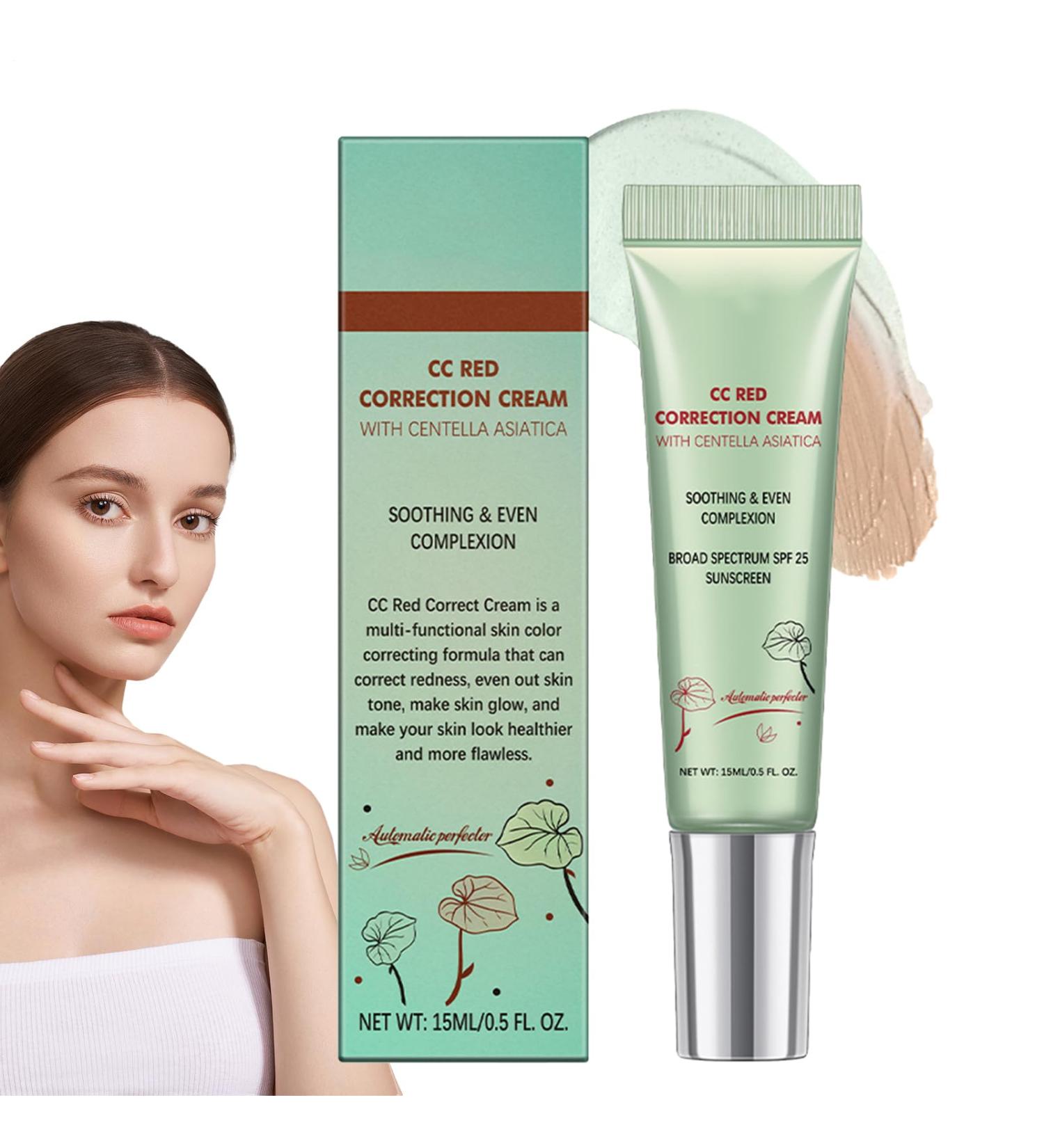 Cc Cream Red Corrector Red Correct Cc Cream red correction cream for a naturally even hydrates the skin and protection factor 15 ml green - Buy Online on GoSupps.com