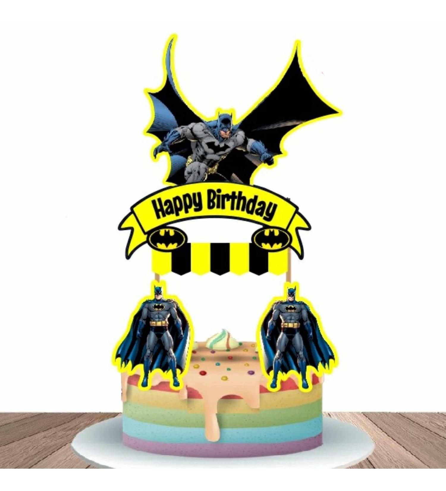 Batman Superhero Birthday Cake Topper Cake Decoration Self-assembly