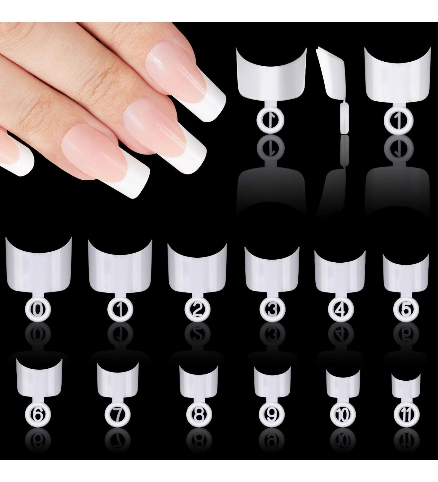 Vetpw 600pcs Round French Nail Tips Set - Acrylic Fake Nails for Women | DIY Nail Art - 12 Sizes (White) - Buy Online on GoSupps.com