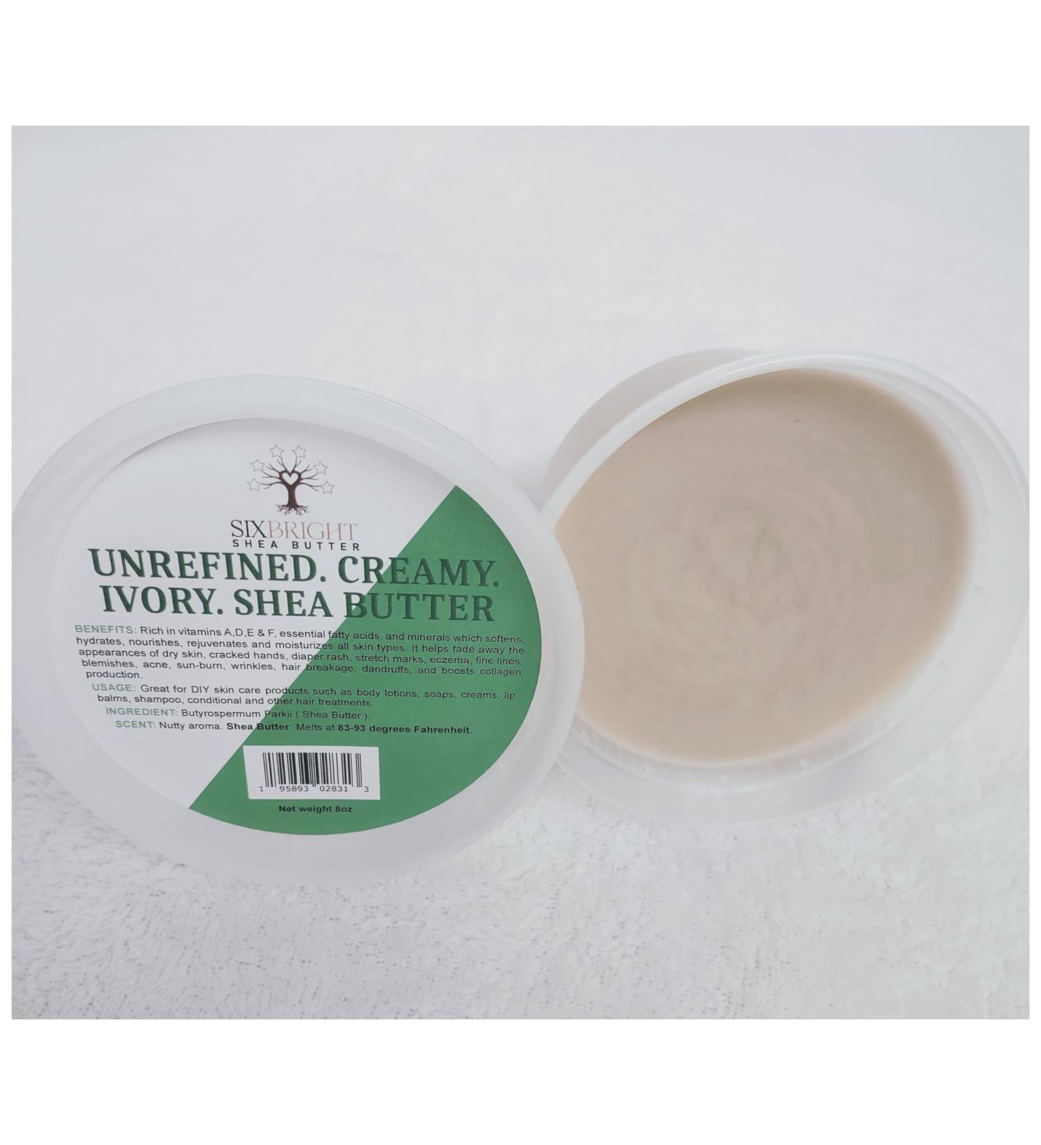 Unrefined Raw African Natural Shea Butter - 8 oz Ivory | Pure & Natural Skincare for All Skin Types - Buy Online on GoSupps.com