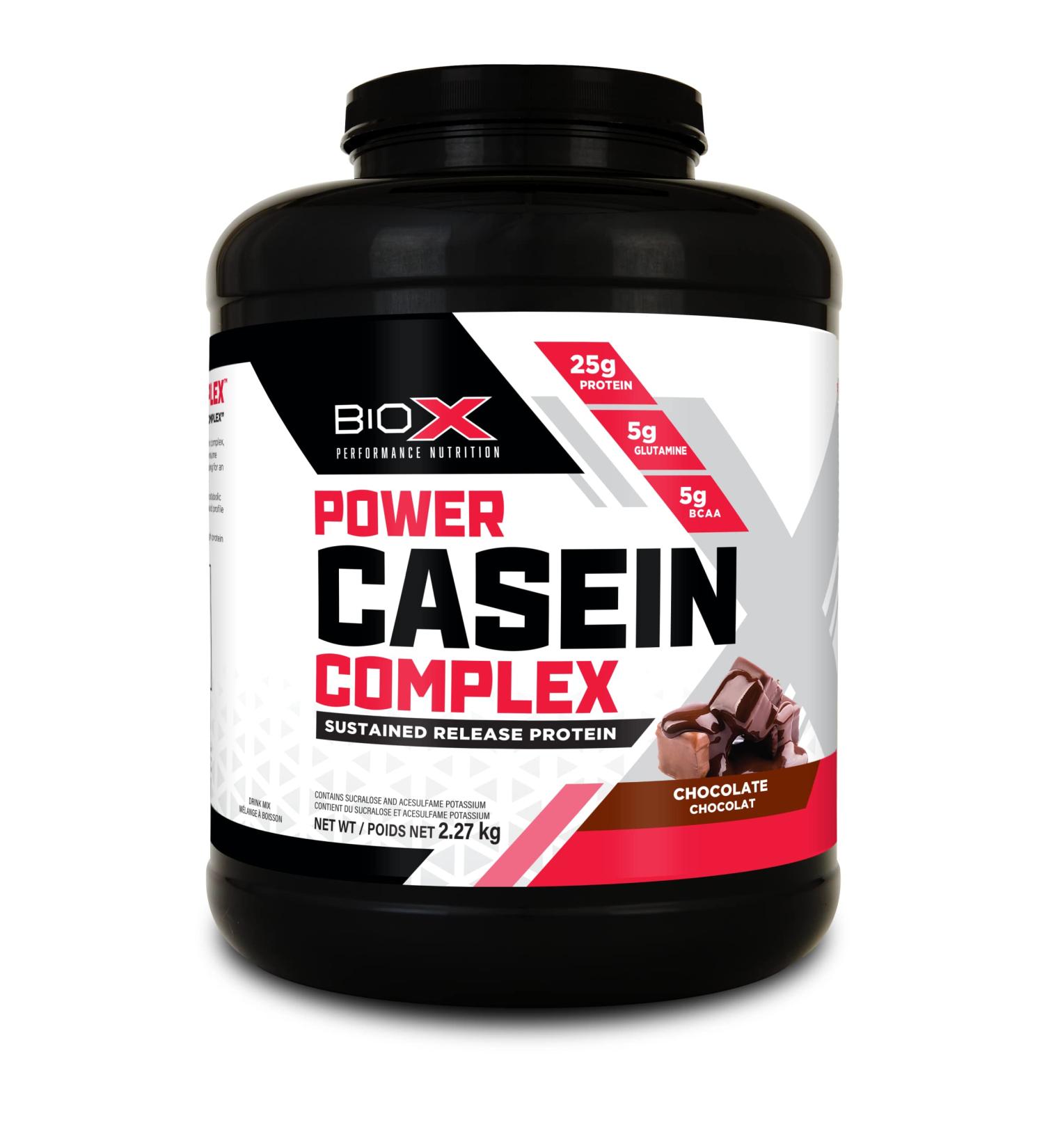 BioX Power Casein Complex | Ultra Sustained Slow Release Micellar Protein Complex | 25g Protein 5g Glutamine 5g BCAAs | Slow Digesting Whey Protein | 65 Servings 5LB (Chocolate) Chocolate 65 Servings (Pack of 1) - Buy Online on GoSupps.com