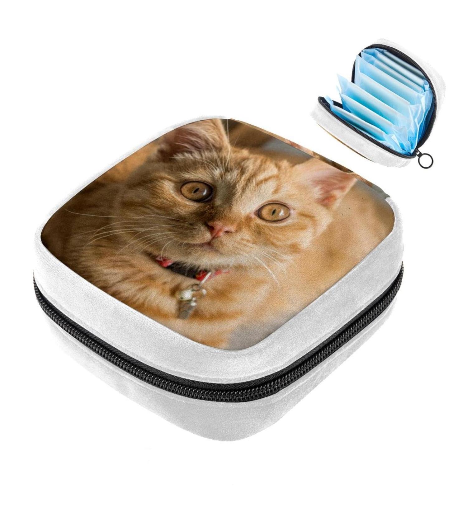 GIAPB Sanitary Napkin Storage Bag - Big Eyes Cat Design | Period Tampon Makeup Pad Pouch Color1516 - Buy Online on GoSupps.com