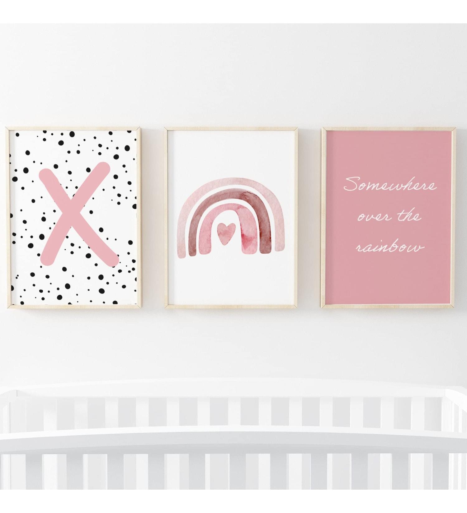 Pompom Prints Set of 3 Girls Bedroom Prints Rainbow Nursery Prints Scandi Boho Style Nursery Decor Playroom Prints Picture Frames not Included (A3 X) A3 X - Buy Online on GoSupps.com
