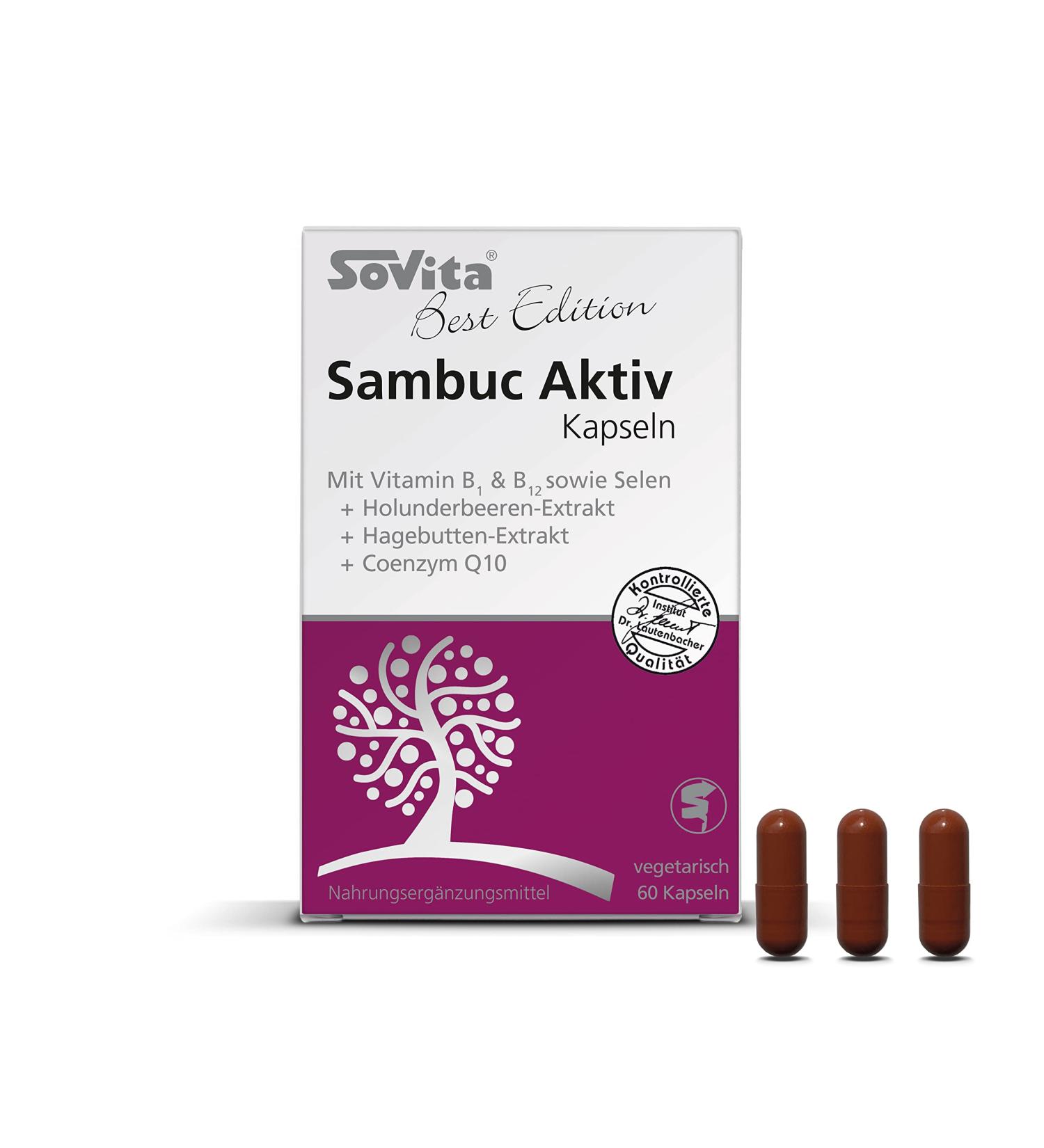 Sambuc Actively Capsules - Vegetarian Energy & Immune Support | Vitamin B Selenium & Coenzyme Q10 | Boost Your Health Naturally - Buy Online on GoSupps.com