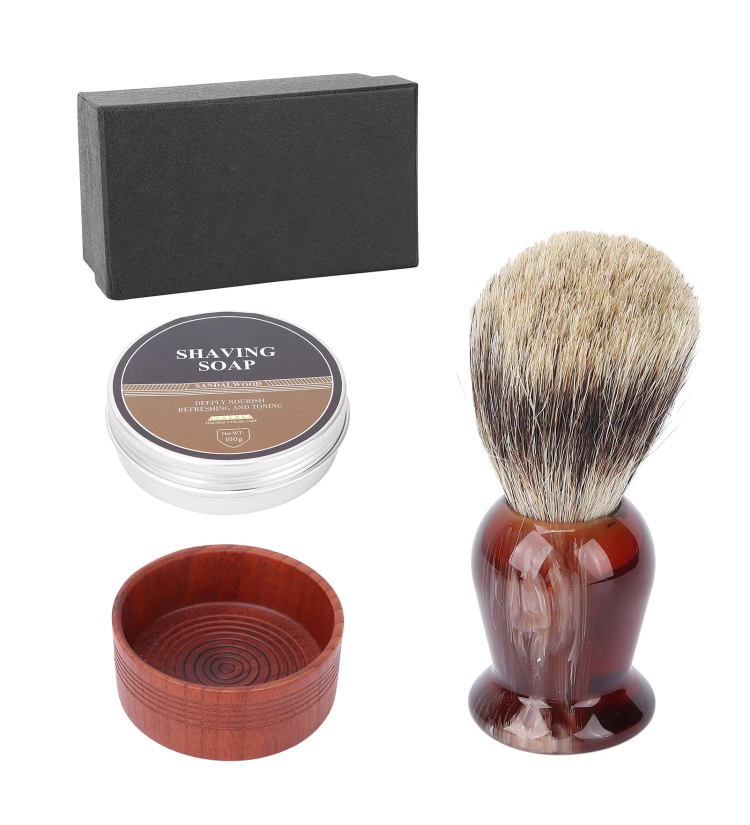 Men's Beard Shaving Set - Complete Grooming Kit with Brush Foam Bowl & Soap | Perfect Christmas Gift for Men - Buy Online on GoSupps.com