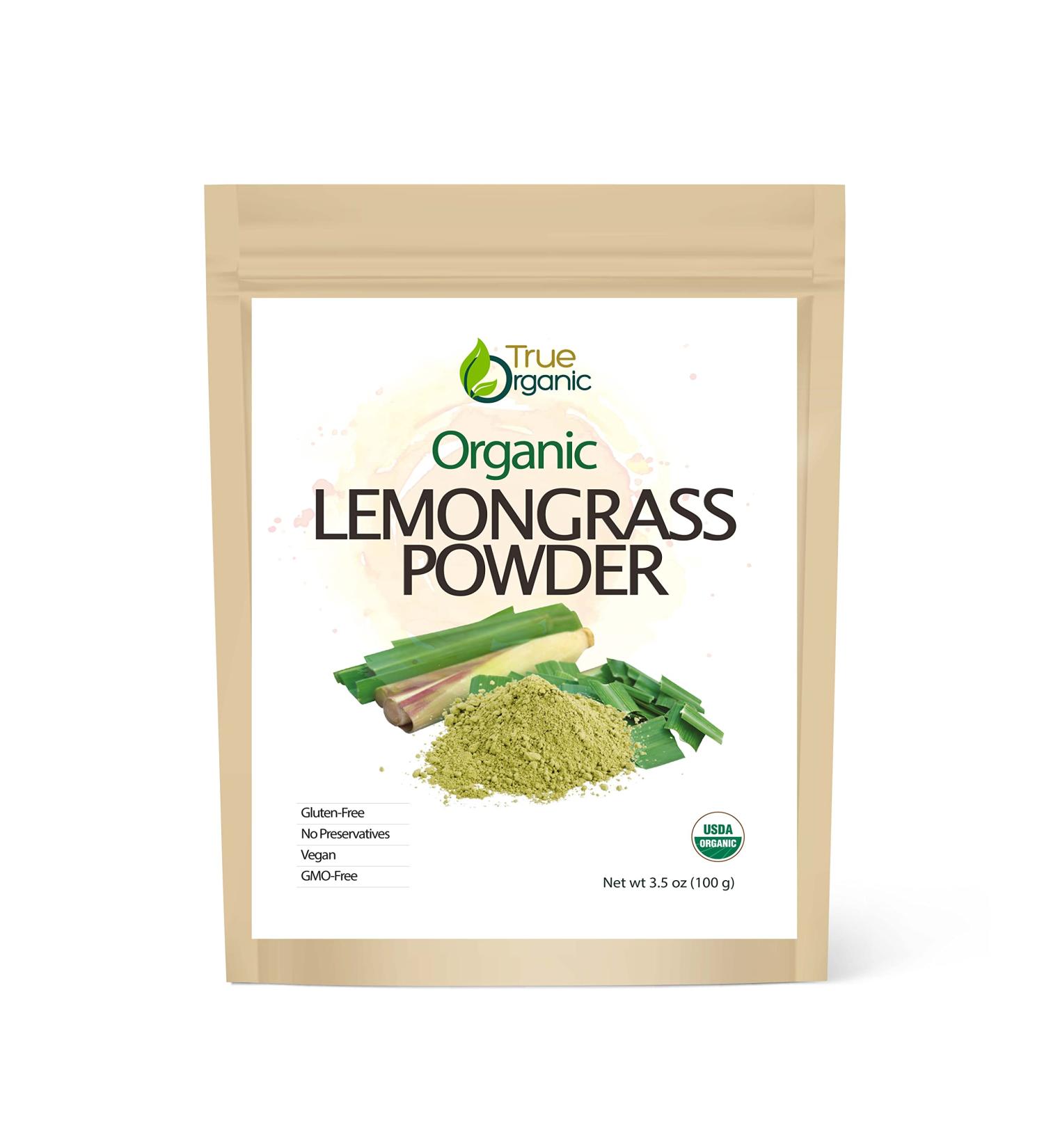 Organic Lemon Grass Powder 3.5 oz - USDA Certified, Non-GMO, Pure Ceylon Premium Quality - Buy Online on GoSupps.com