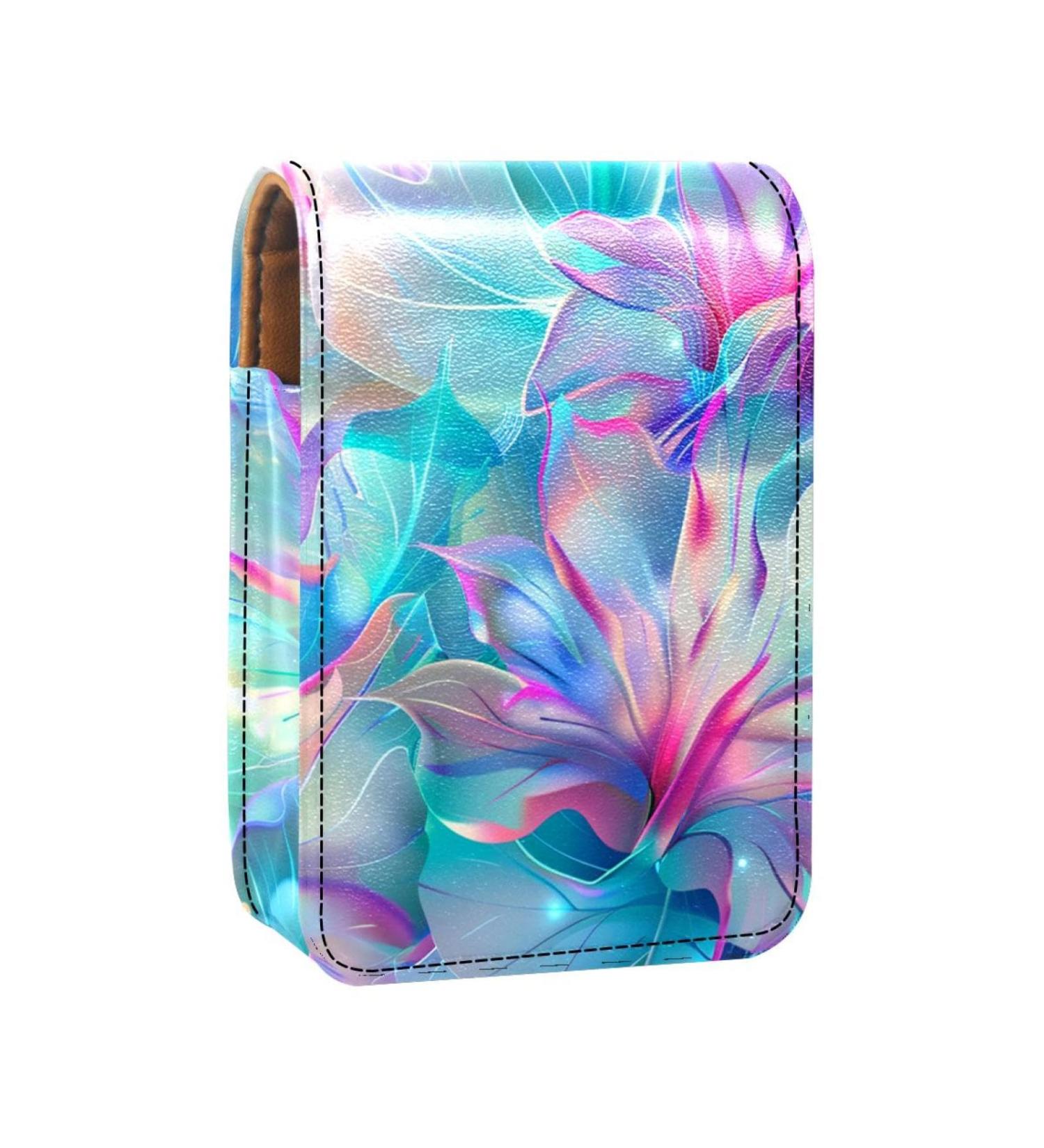 Travel Lipstick Organizer Case - Portable Makeup Bag with Mirror | Colorful Floral Design - A810e4btok - Buy Online on GoSupps.com