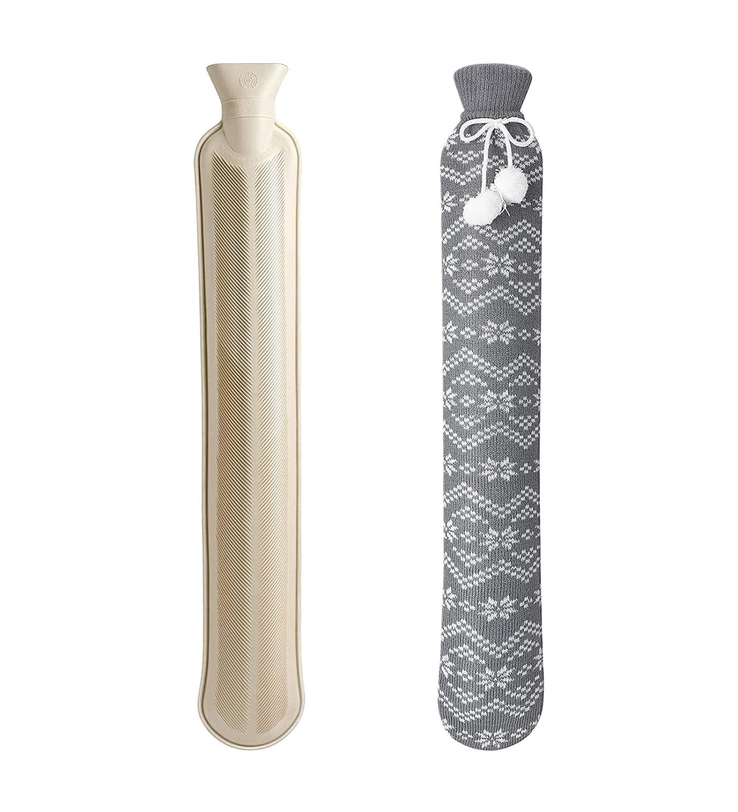 Homealexa Long Hot Water Bottle 2L with Soft Snow Cover - Neck & Shoulder Relief - Kids & Adults Extra Long Hot Water Bag - Buy Online on GoSupps.com