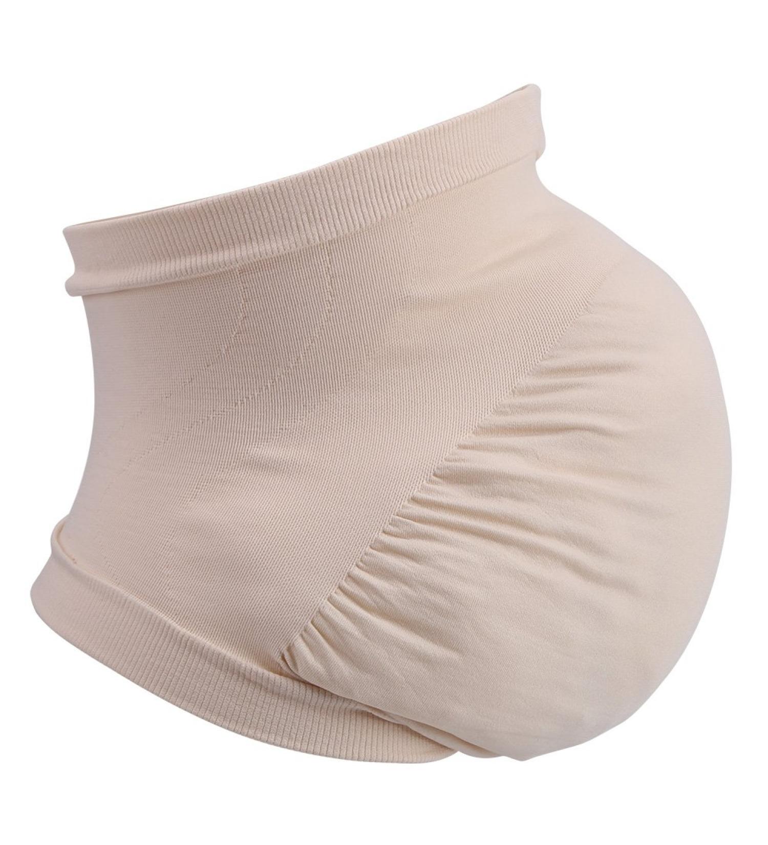 Pregnant Women Belly Support Band Tummy Belt | Seamless Elastic Band for Prenatal Care | Maternity Clothing (L-Beige) - Buy Online on GoSupps.com