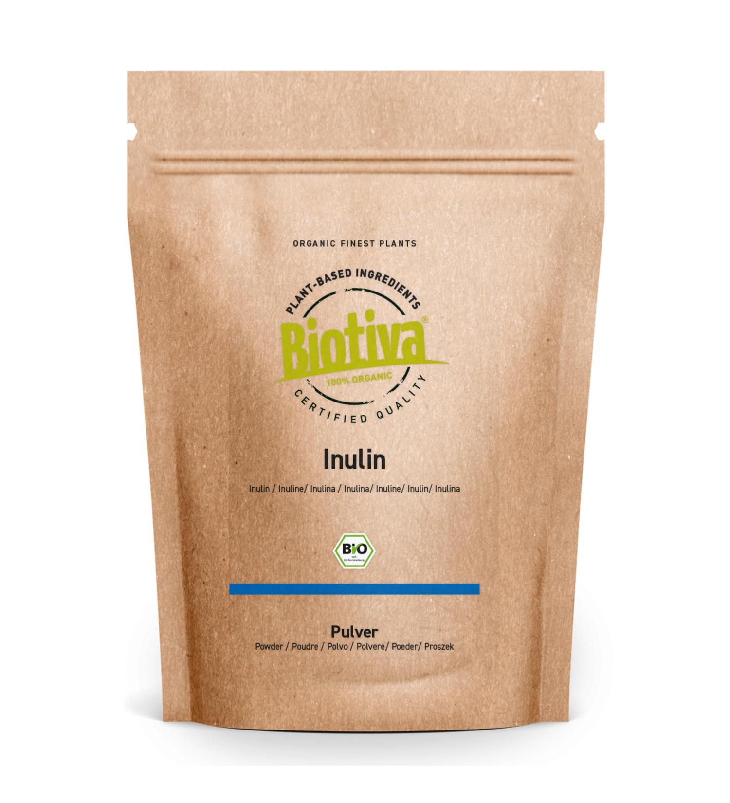 Organic Inule Powder 500g - Agave Powder with a Fiber Content of 90% - Prebiotic - Packaged and Controlled in Germany - 100% Vegan- Biotiva - Buy Online on GoSupps.com