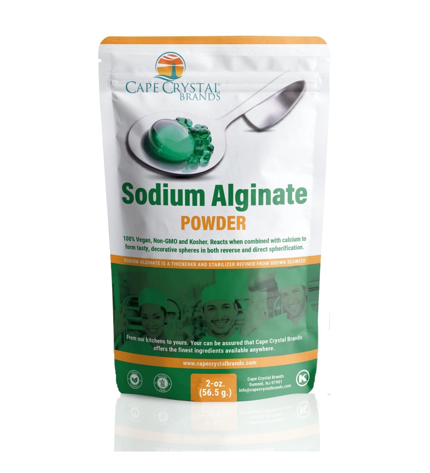 Sodium Alginate 100% Food Grade | Natural Thickening Powder & Gelling Agent (2-oz.) - Buy Online on GoSupps.com