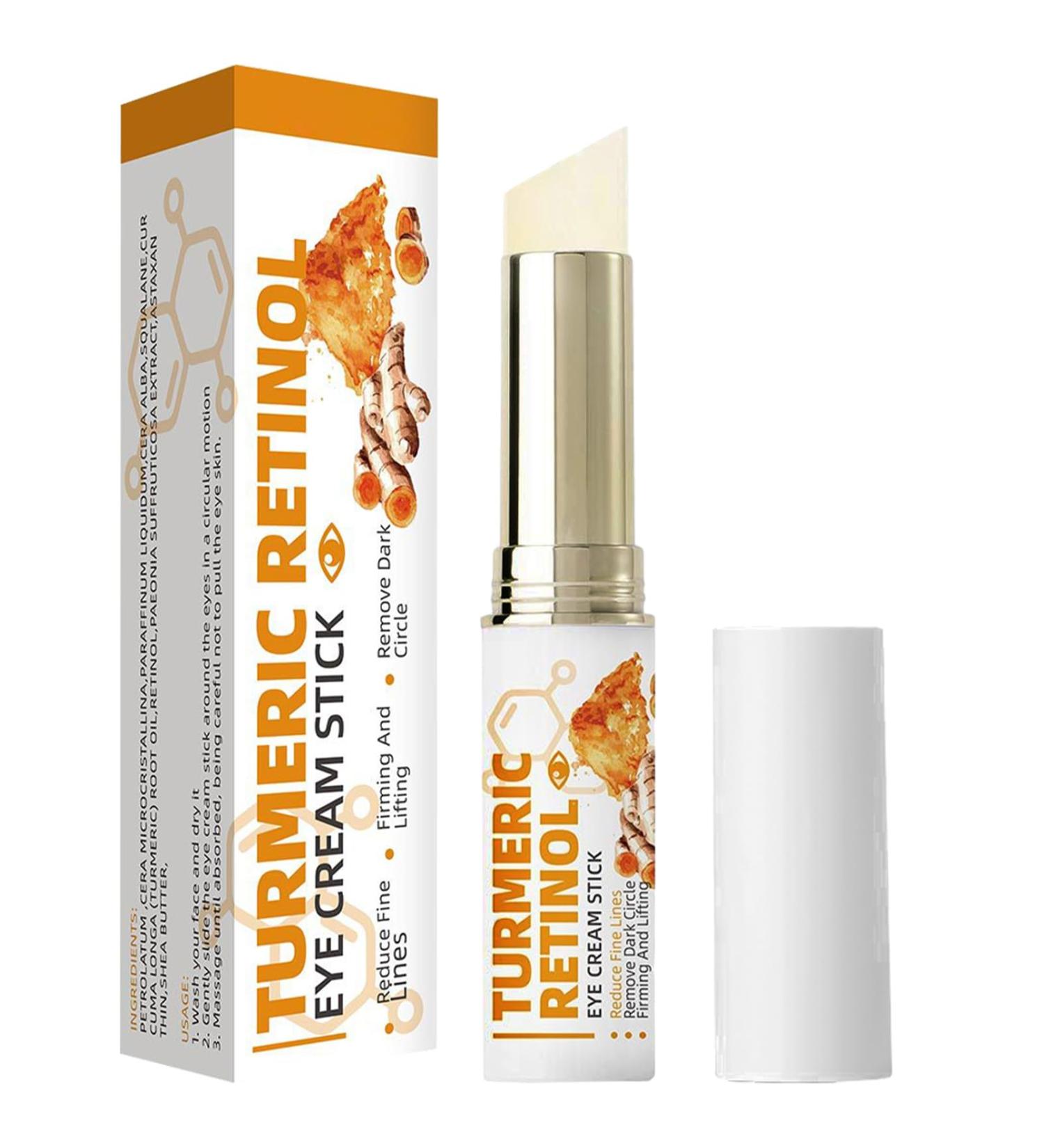  JINGLING Turmeric eye cream stick 3g turmeric retinol reduces puffiness and tear bags anti-aging eye cream - Buy Online on GoSupps.com