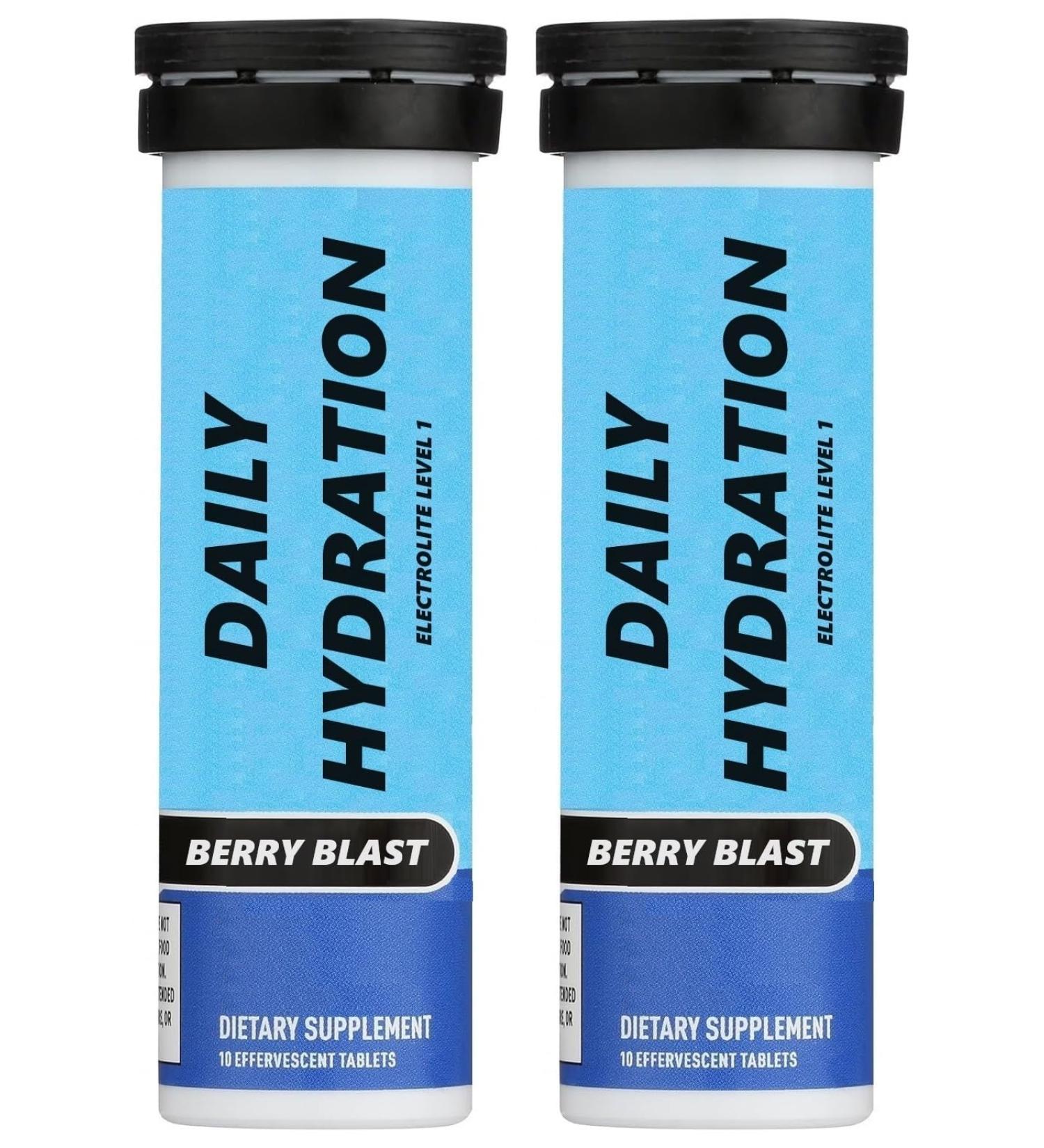 Daily Hydration Electrolyte Supplement Drink Tablets Berry Blast 10 Tablets - Pac of 2 (Packaging May Vary)