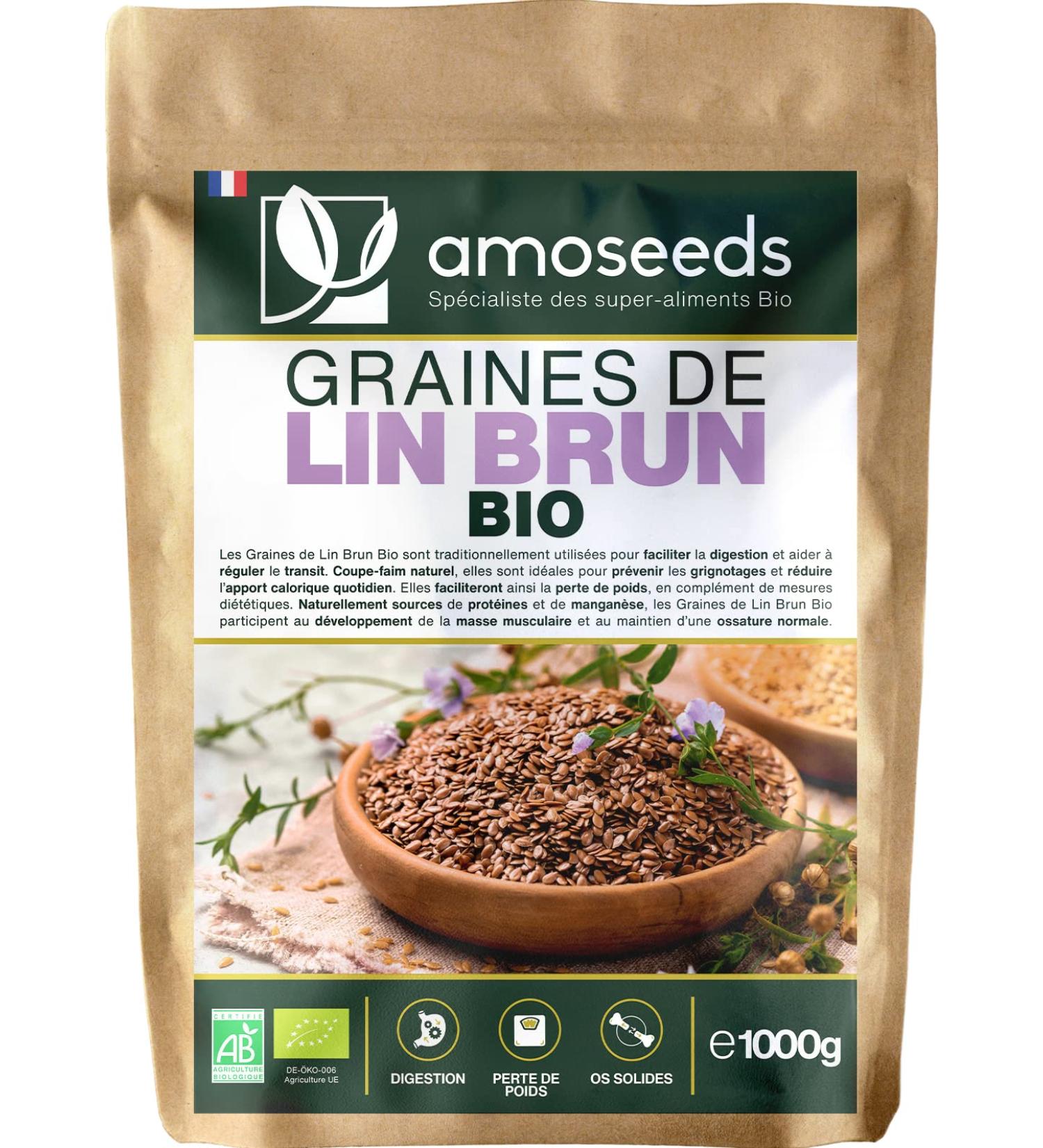 Organic Brown Flax Seeds 1kg | Whole Gluten Free Sources of Omega 3 | Premium Quality - Buy Online on GoSupps.com