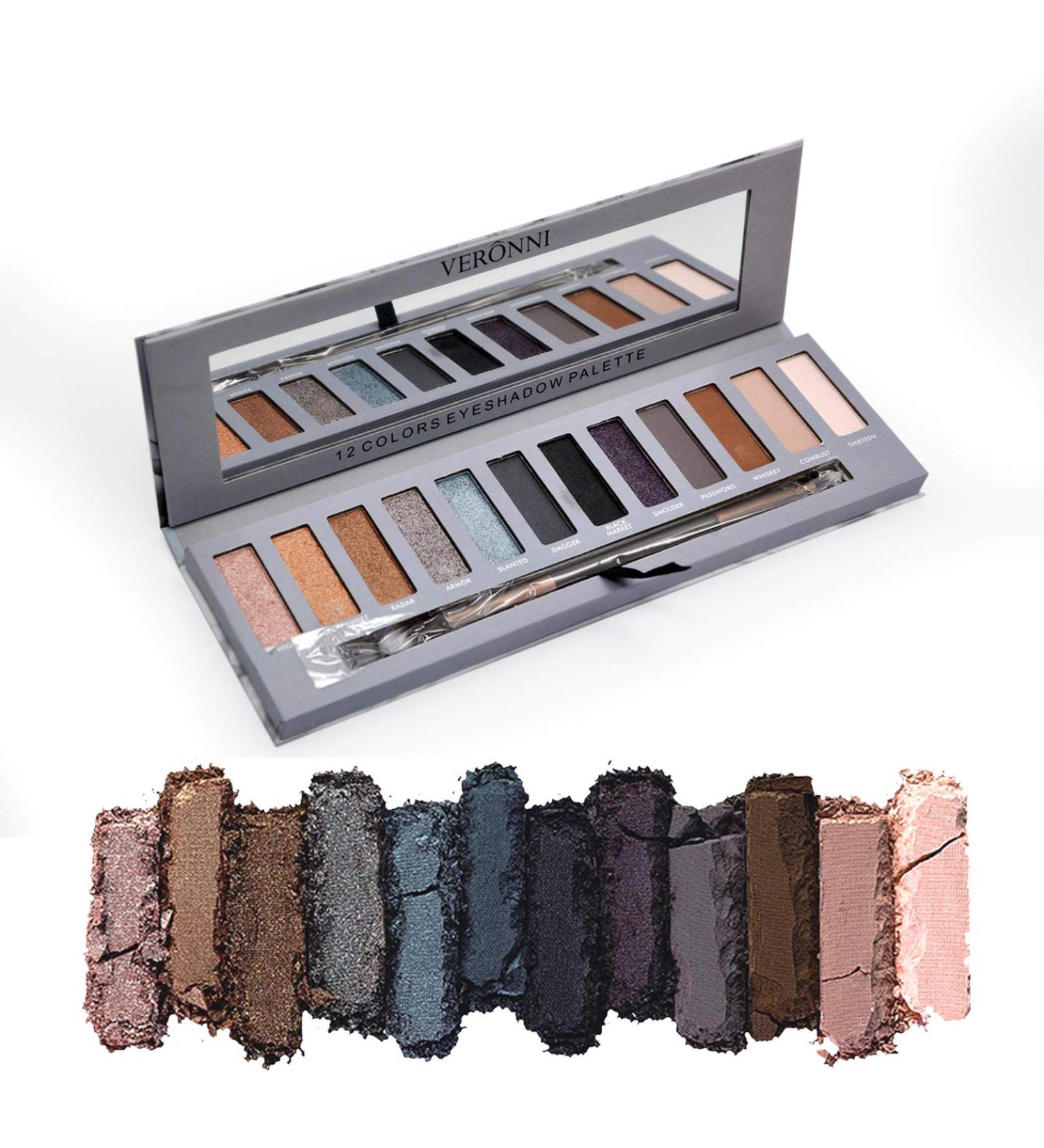 12 Colors Flame Eyeshadow Palette Shimmer Matte Eye Shadow Powder Nude Brown Warm Red Smoky Smudge-proof Cosmetic Kits (B) - Buy Online on GoSupps.com