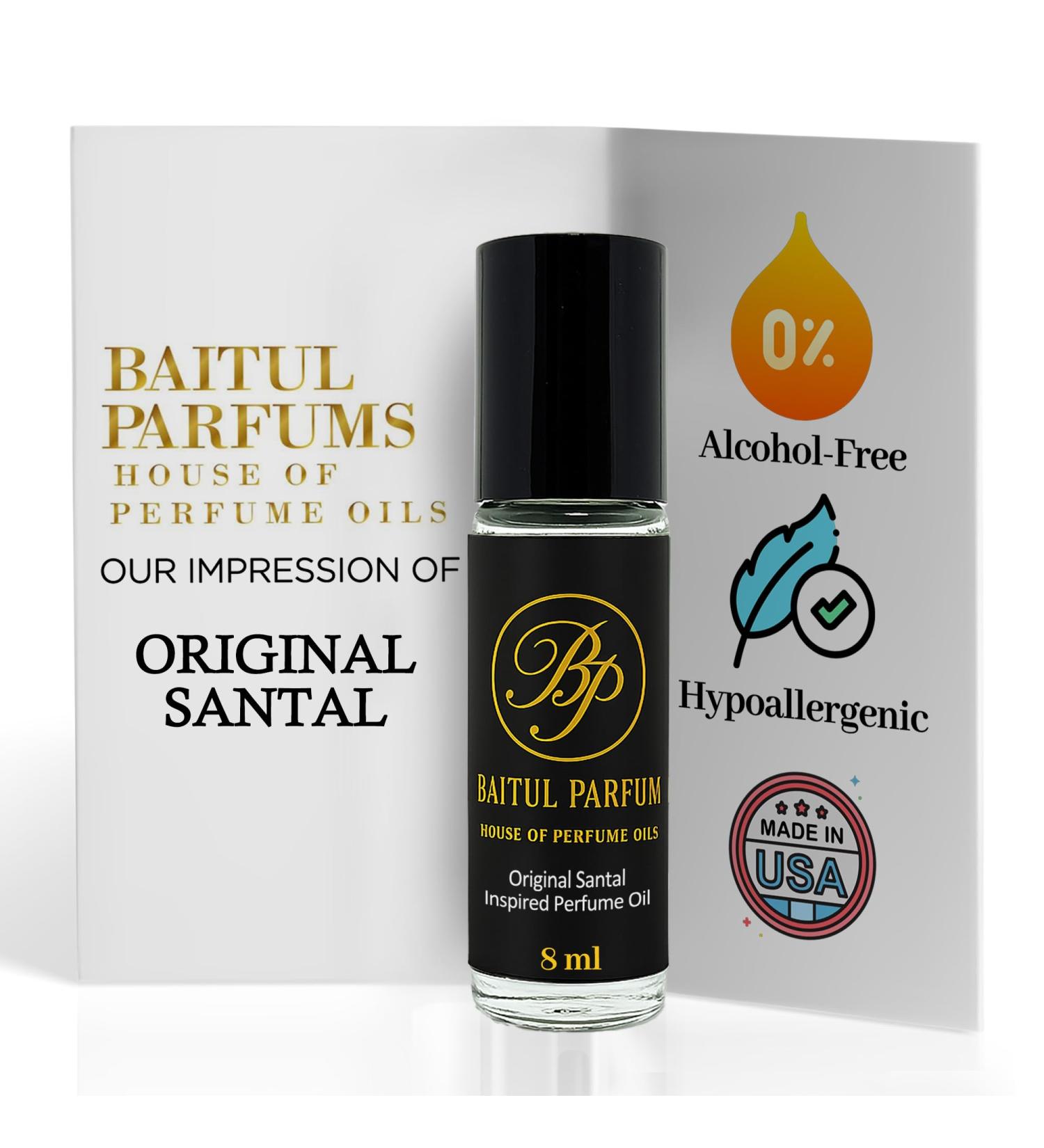 ASMARKET Comparable to Original Santal Alcohol-Free Fragrance - 8ml Travel Size Perfume Oil in Glass Bottle Perfume Oil Roll On Rollerball for On the Go Use Long Lasting and 98% True-to-Scent - Buy Online on GoSupps.com