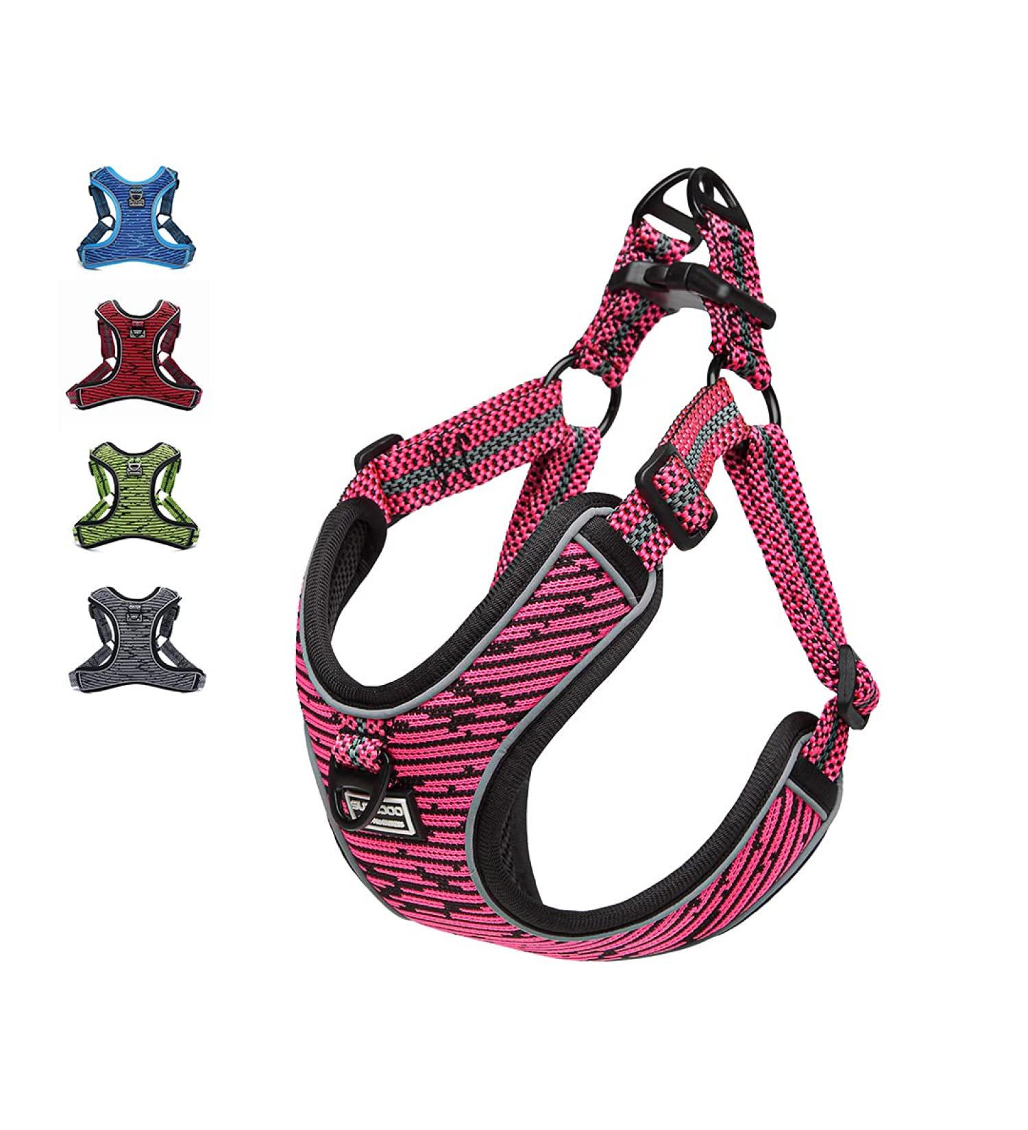 Suredoo Adjustable Dog Harness for Small & Medium Dogs | No Pull Reflective Safety Harness for Puppies - Soft & Comfortable (Small Pink) - Buy Online on GoSupps.com