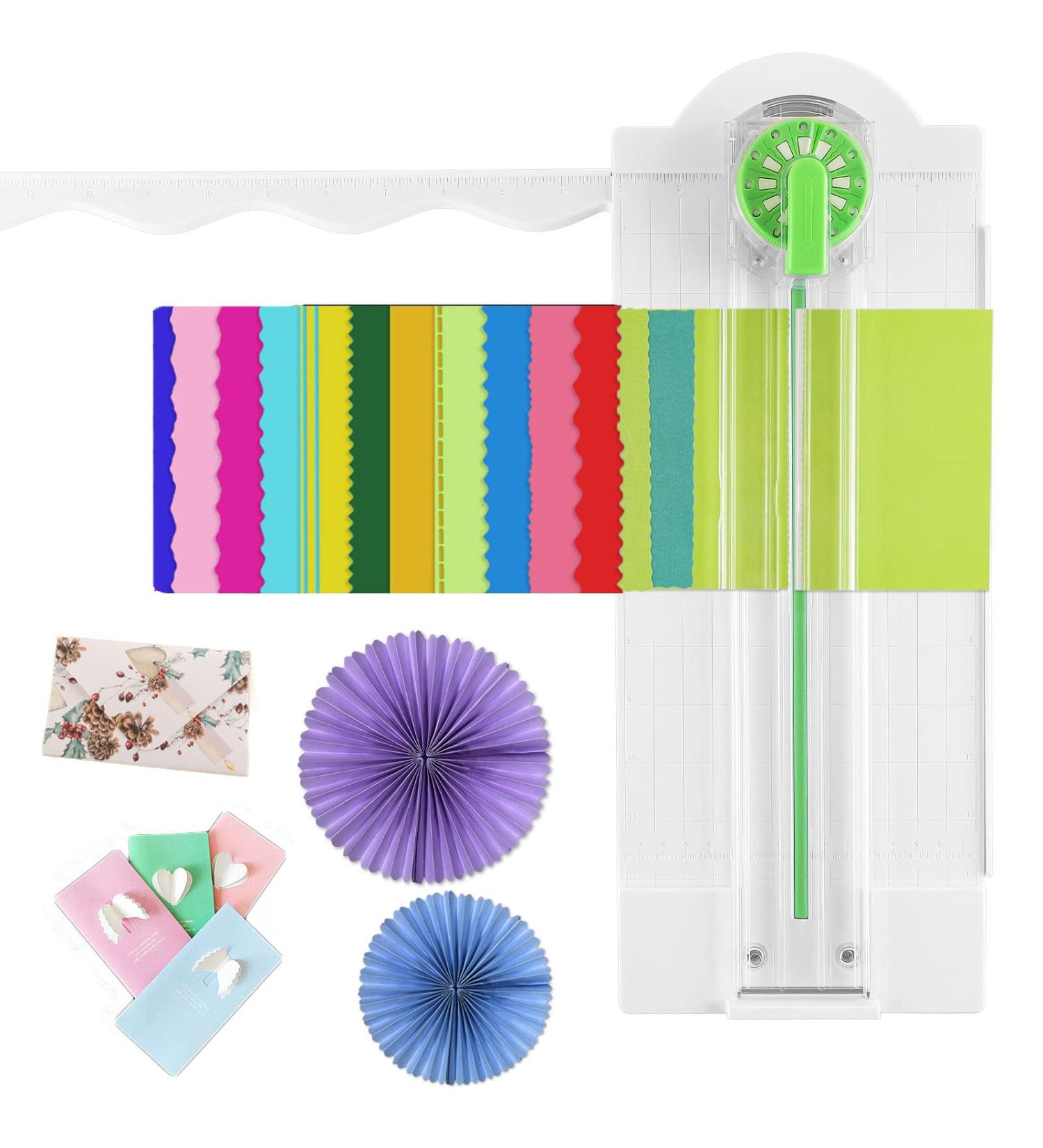 12-Shapes Craft Paper Edge Cutter Dial Trimmer with Measurements - Scrapbooking & Photo Card Decorative Wave Edges Cutting Tool - Buy Online on GoSupps.com