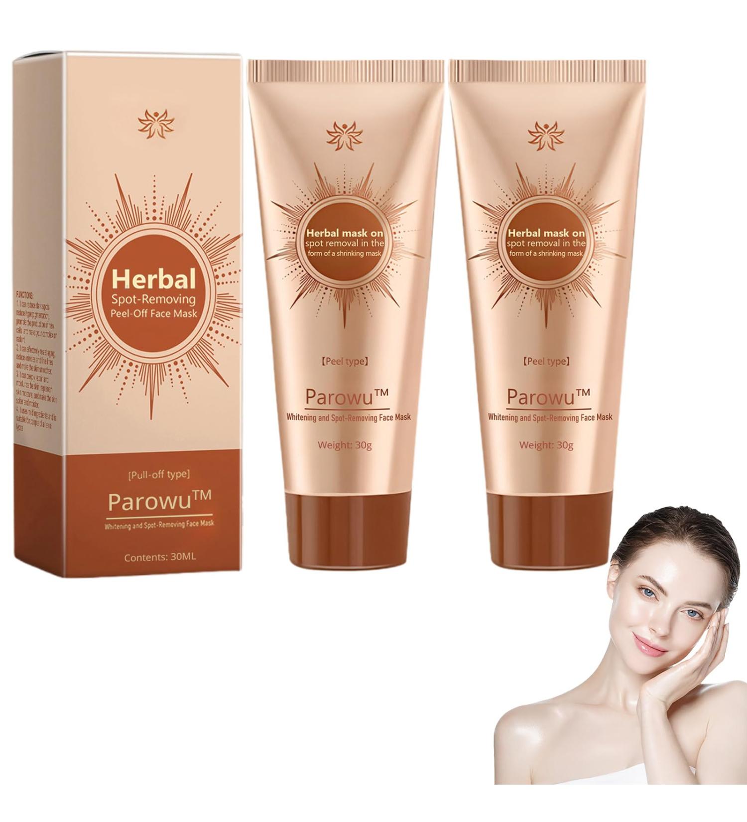 Parowu Herbal Spots Peel-Off Facial Mask Advanced Skin Cream Parowu Spot Removing Face Mask Natural Herbal Ingredients for All Skin Types (2 Pack) - Buy Online on GoSupps.com