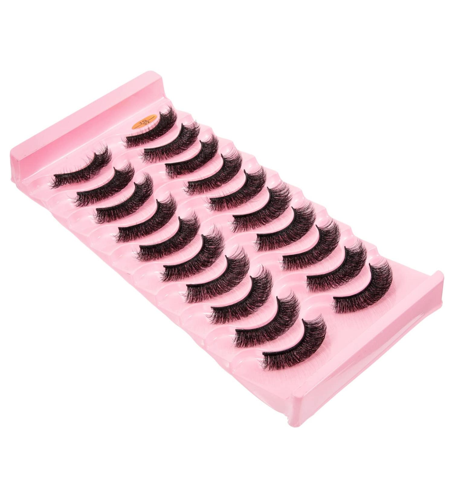 Ipetboom 10 Pairs Fake Eyelashes False Lashes Traffic Mirror Supple False Eyelashes Women Fake Lashes Lash Enhancements Shower Glass Door Stoppers Faux Lashes Extend Girl Fiber Fluffy - Buy Online on GoSupps.com