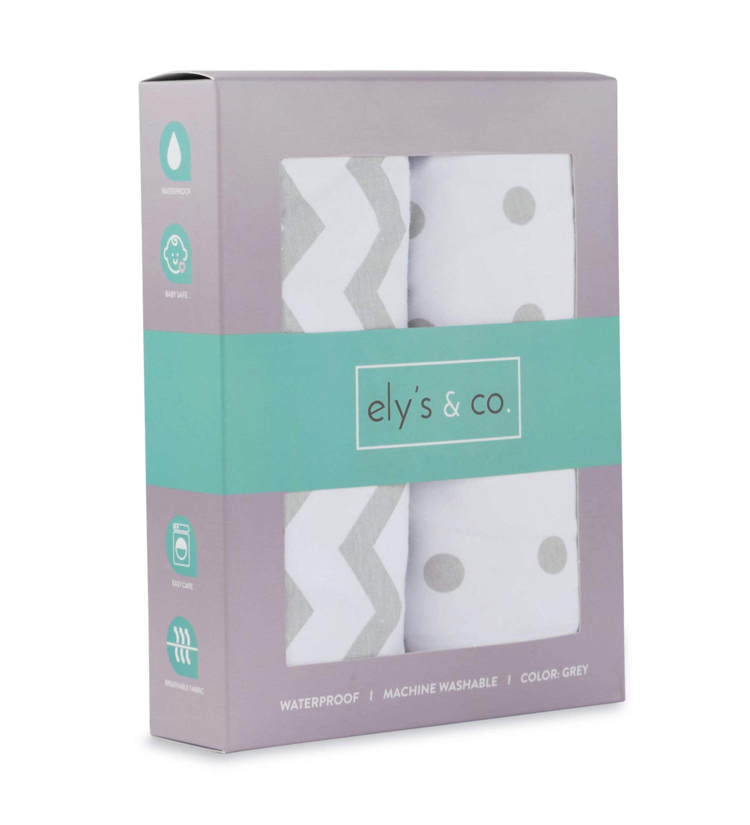 Ely's & Co. Waterproof Bassinet Sheet 2 Pack - Grey Chevron and Polka Dots - 32x16x3 - Unisex for Baby Boy and Girl - No Need for Mattress Pad Cover - Buy Online on GoSupps.com