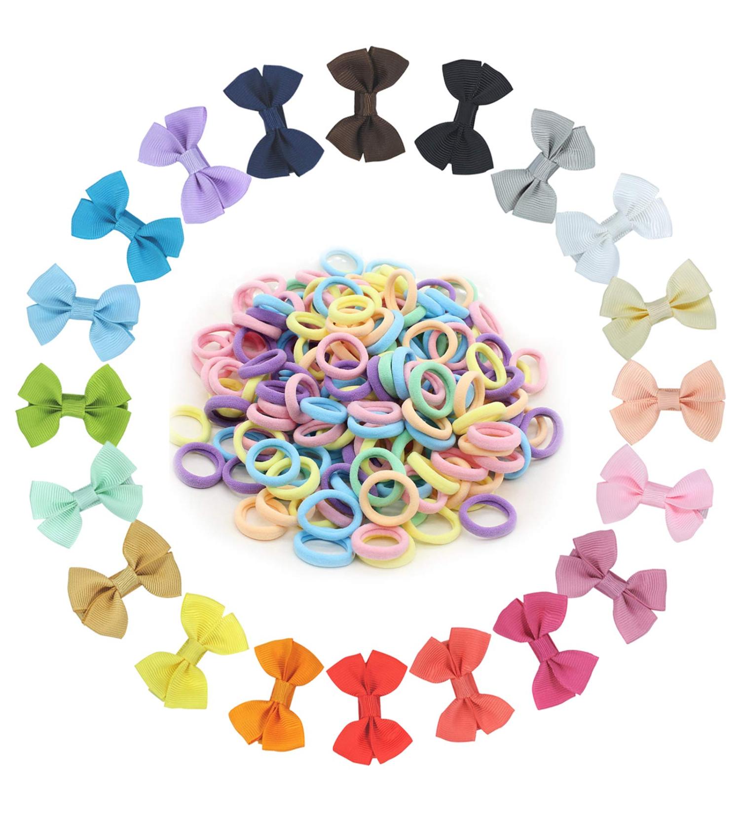 70Pcs Baby Girls Hair Bows Clips Set - Hair Pins and Bands Accessories for Kids and Toddlers - Buy Online on GoSupps.com