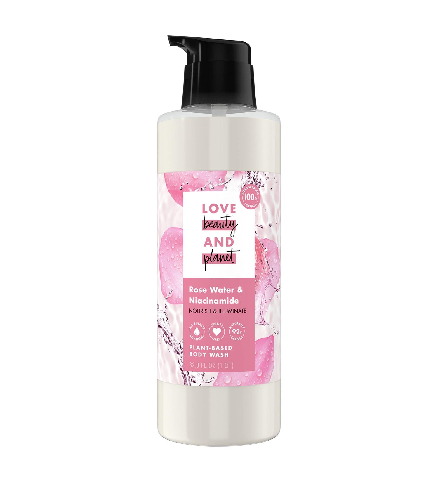 Love Beauty And Planet Rose Water Body Wash 32.3 fl oz | Nourishing Plant-Based Cleanser - Buy Online on GoSupps.com
