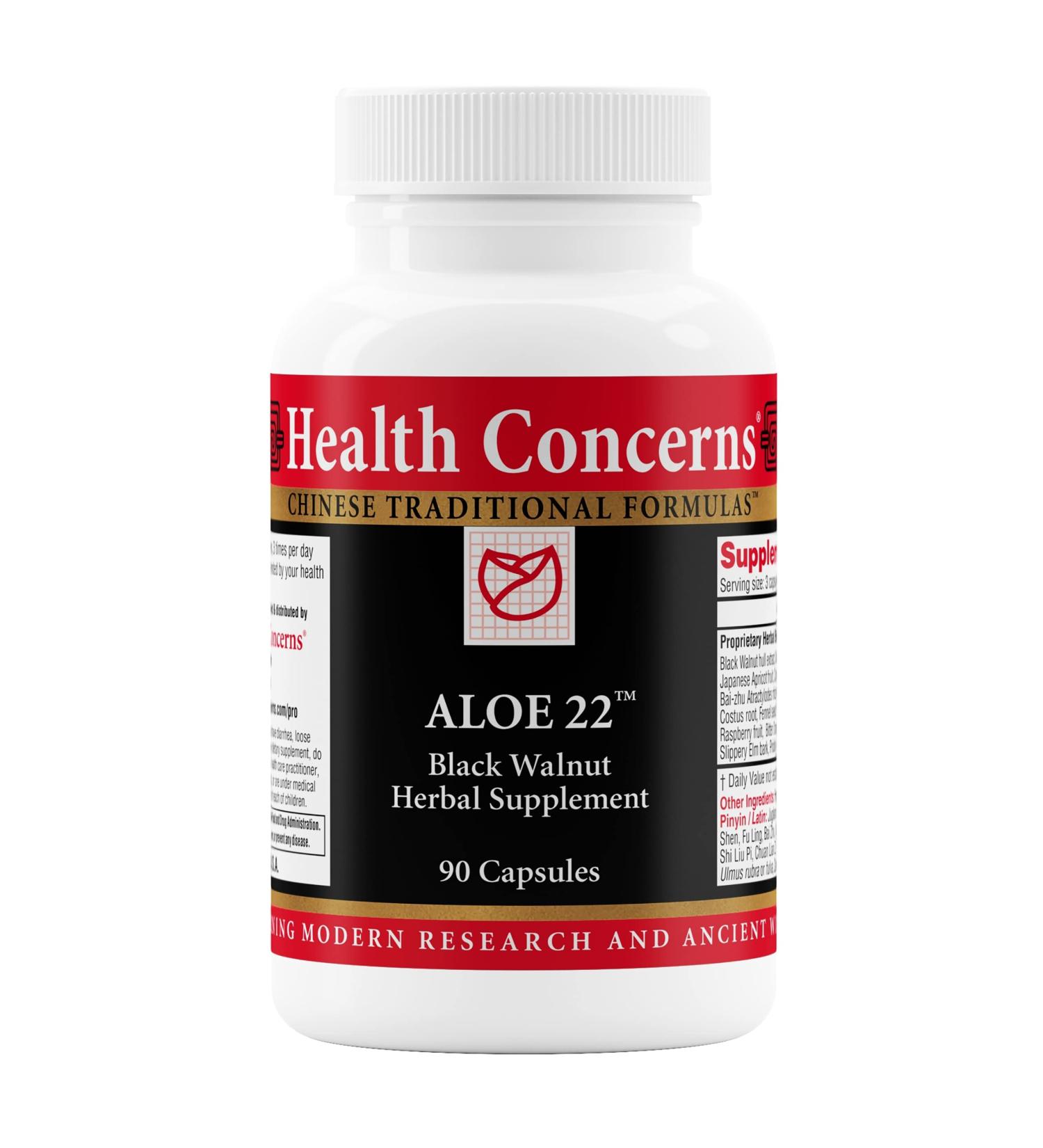 Health Concerns Aloe 22 Digestive Support & Intestinal Cleanse Constipation Bloating & Parasite Detox Supplement Black Walnut Ginger Myrobalan & Aloe Vera Herbal Formula 90 Capsules 90 Count (Pack of 1) - Buy Online on GoSupps.com