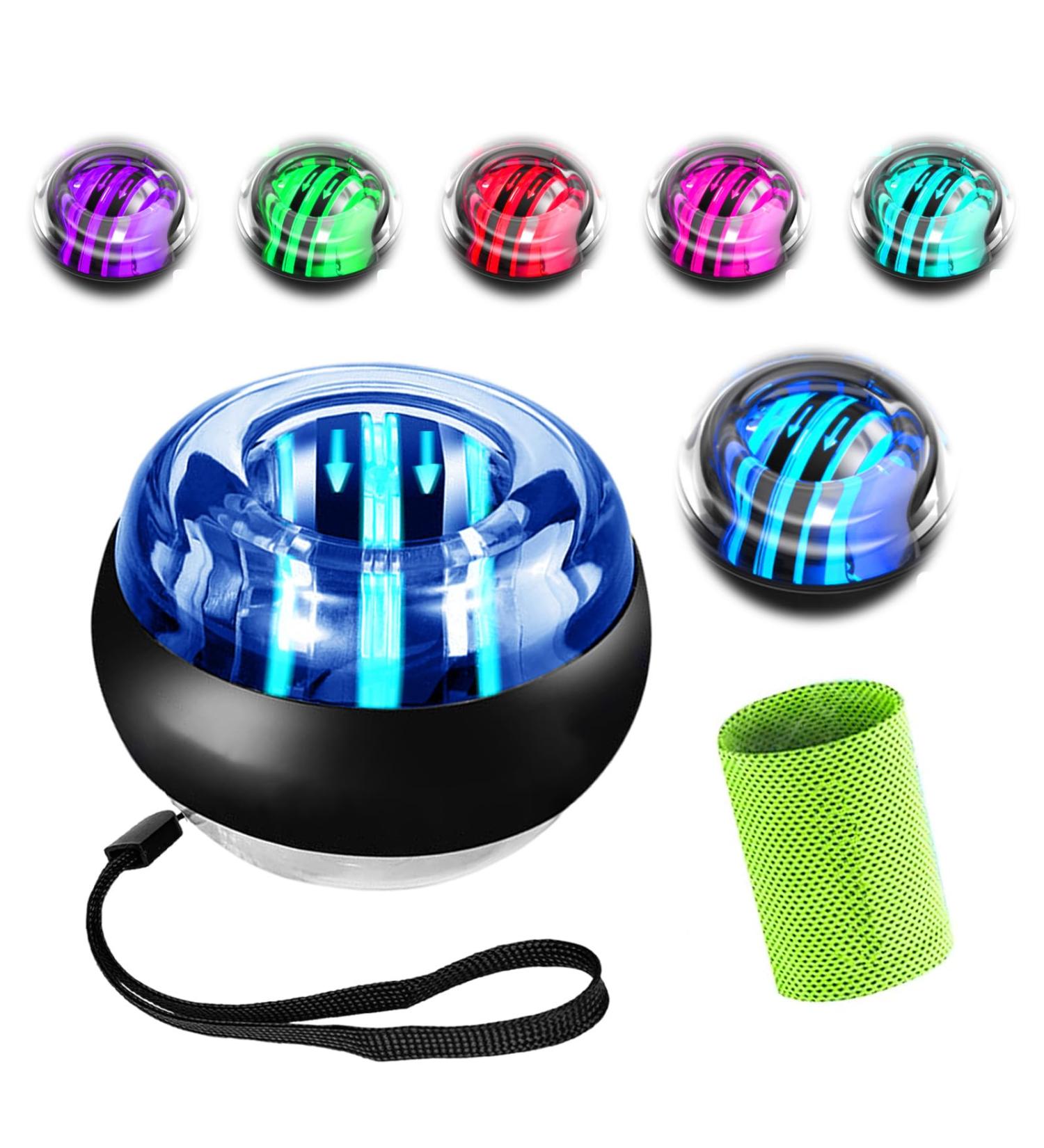 Gyroscopic Hand Trainer - Autostart Gyroball with LED Light | Grip Power & Forearm Workout Tool - Buy Online on GoSupps.com