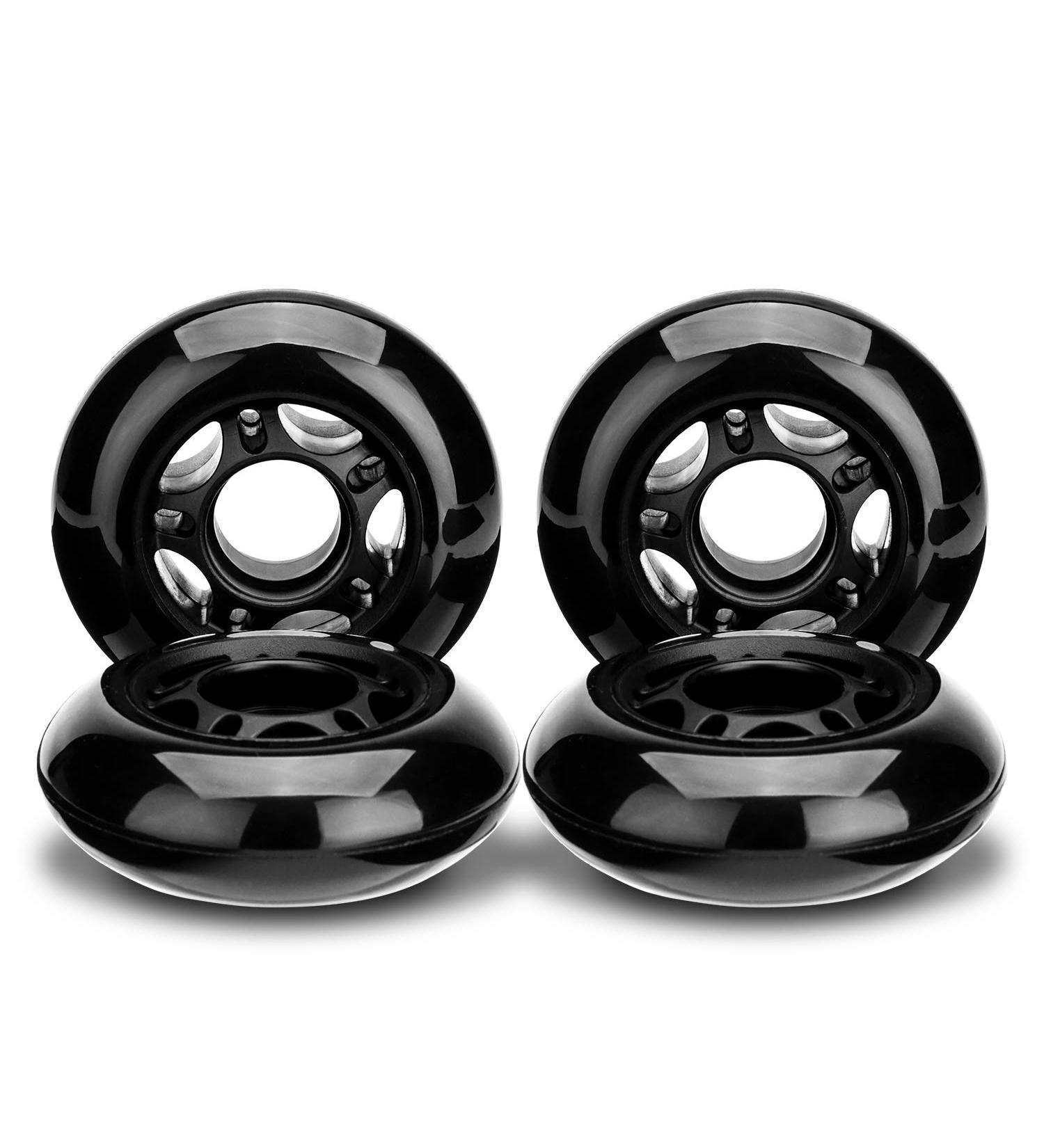 NONMON Inline Skate Wheels 72MM/80MM 85A Black 4 Pack - Replacement Wheels for Kids & Teens - Buy Online on GoSupps.com