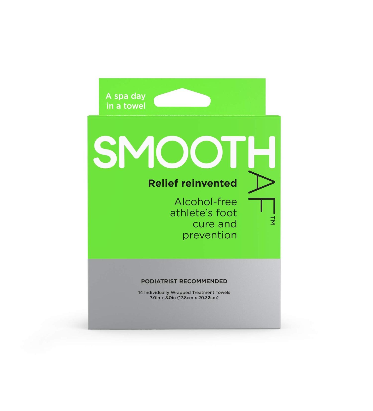 Smooth AF Medicated Athlete's Foot Wipes - Fast Relief Antifungal Treatment with Tolnaftate 1% - 14 Count Pack - Clinically Proven Total Foot Care - Buy Online on GoSupps.com
