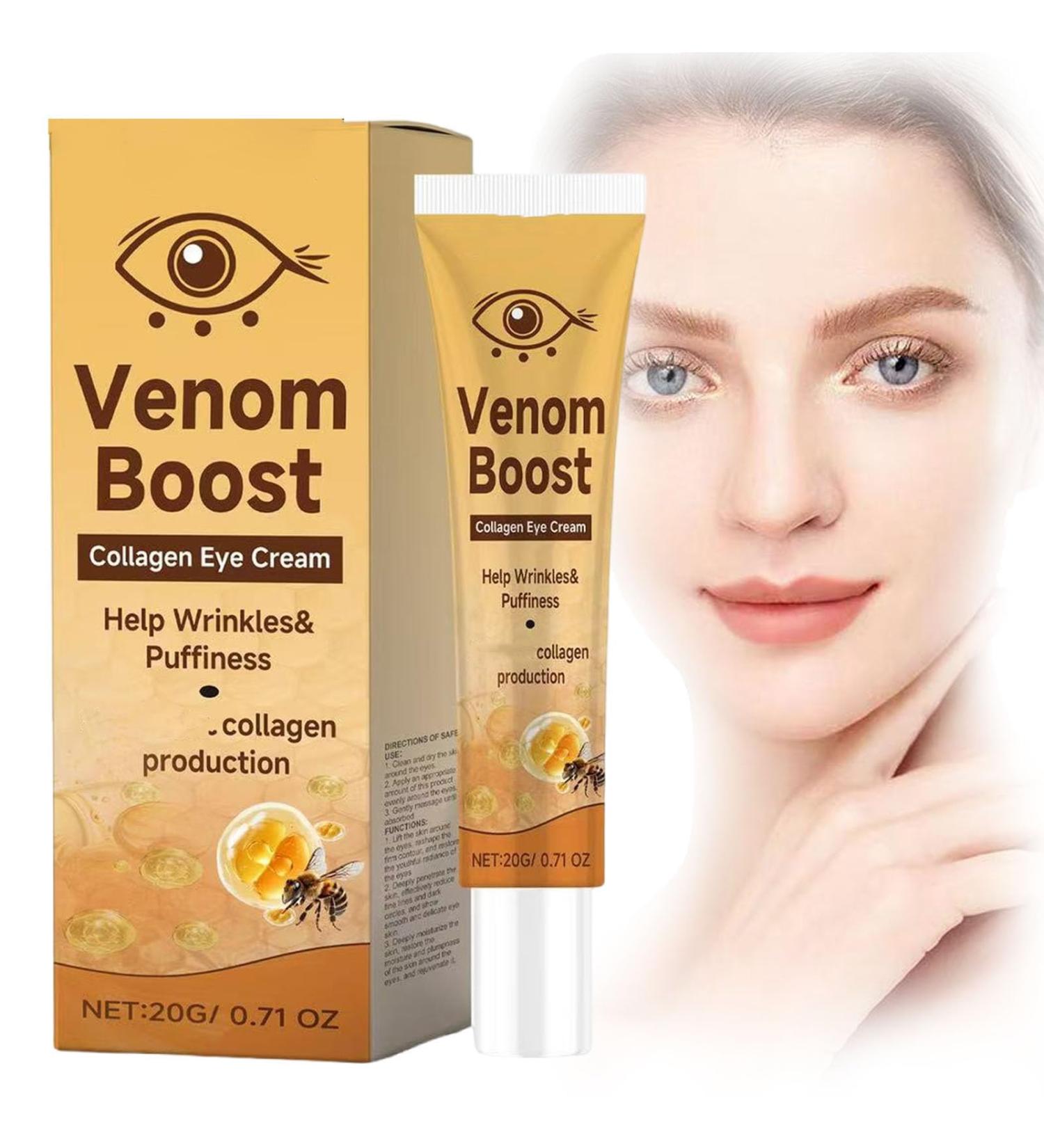  JIAOY VenomBoost Wake-Up Collagen Eye Cream Anti-Aging Eye Cream Instant Firming Against Dark Circles and Under-Eye Puffiness Reduces Fine Lines Puffiness and Wrinkles - Buy Online on GoSupps.com