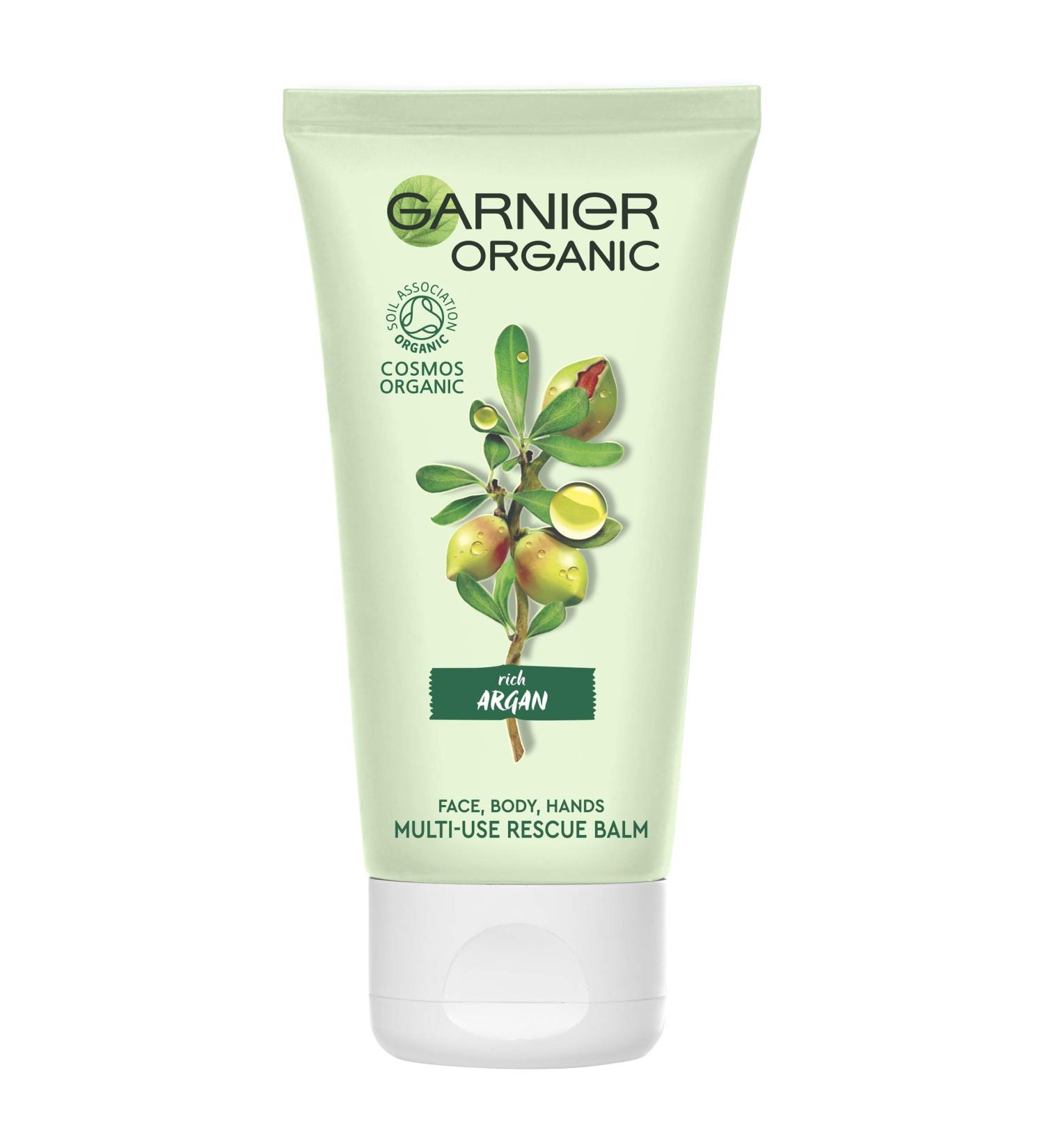 Garnier Organic Argan Multi Use Rescue Balm for Face Body and Hands Instantly Nourishes and Soothes Dry Hands & Dry Patches 50 ml - Buy Online on GoSupps.com