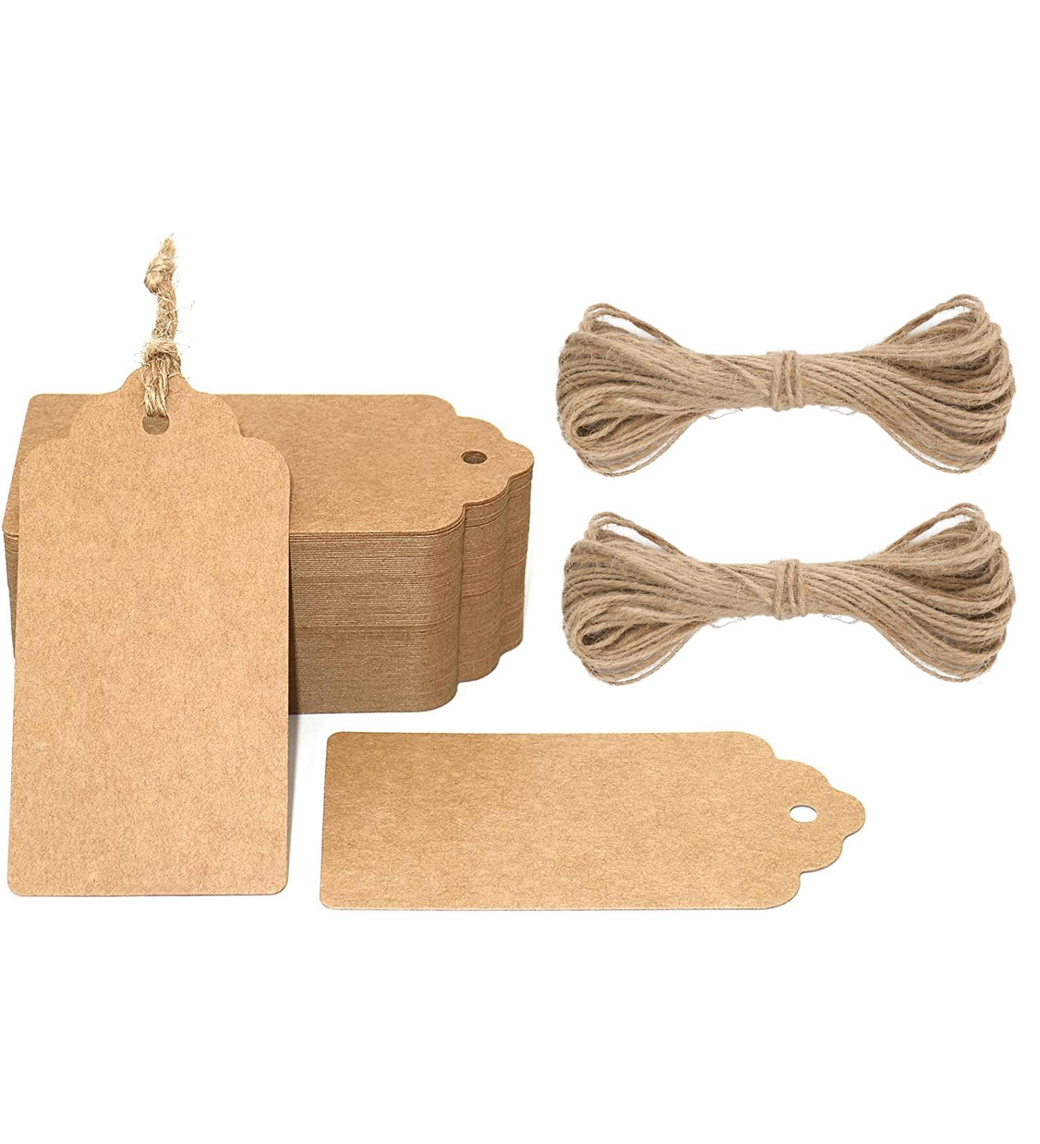 Kraft Paper Tags  2'' x 4'' Paper Gift Tags with Twine for Arts and Crafts  Wedding Christmas Thanksgiving and Holiday-100PCS (Brown) - Buy Online on GoSupps.com
