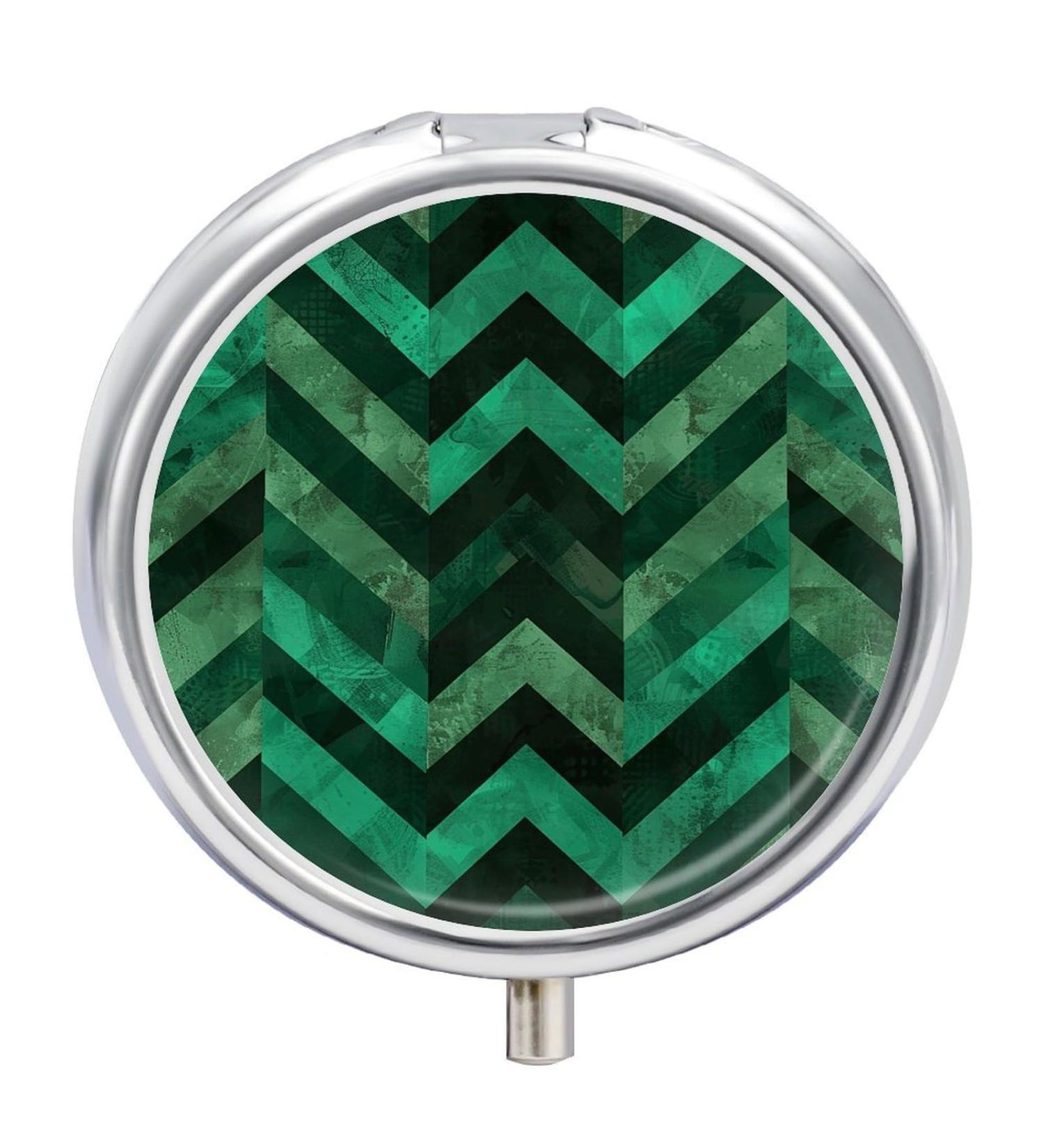 Portable 3 Compartment Emerald Green Pill Box - Travel Friendly Pill Organizer for Purse & Pocket - Buy Online on GoSupps.com