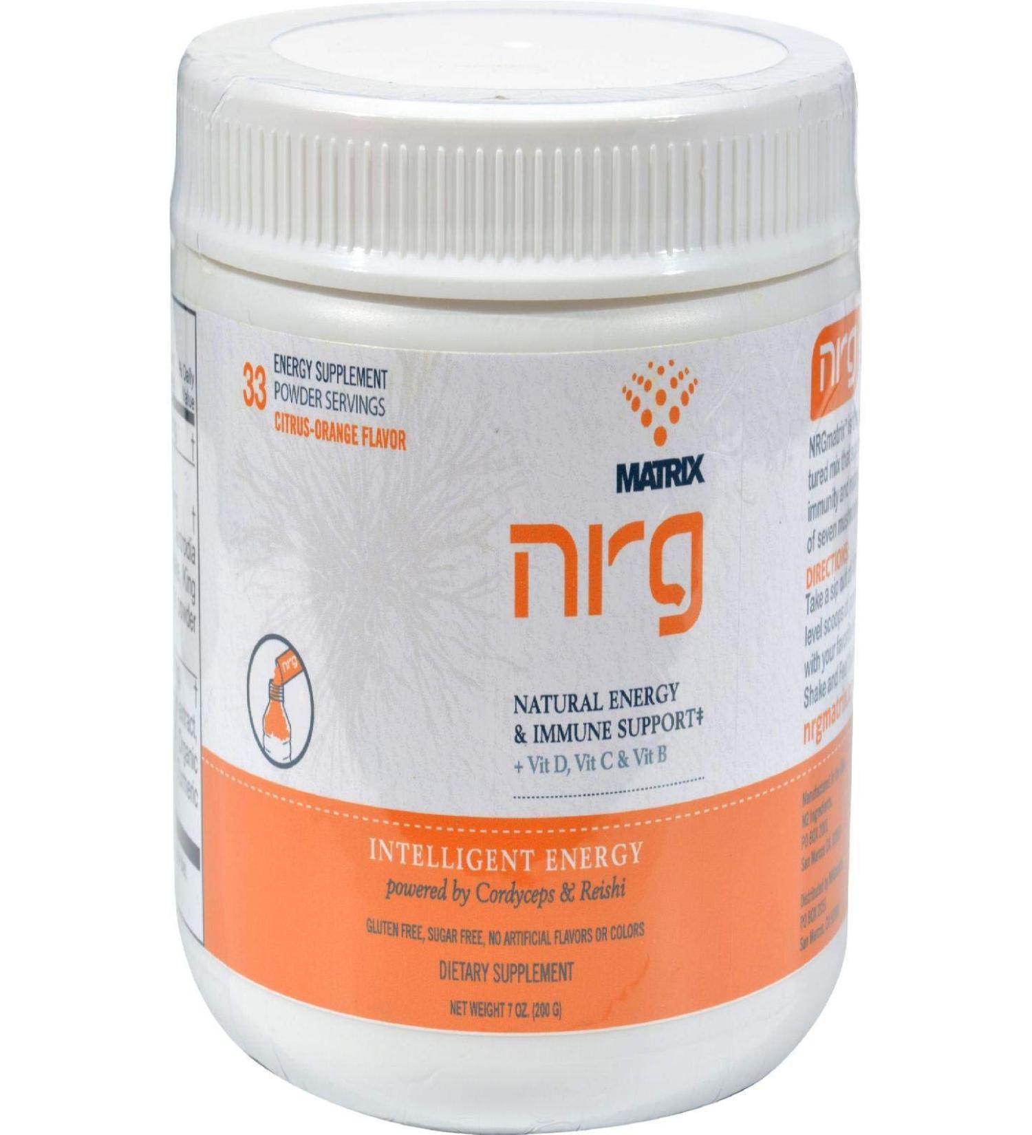 Om Mushrooms Energy+ Citrus Orange Powder 7.05 oz | Natural Energy Boost - Buy Online on GoSupps.com