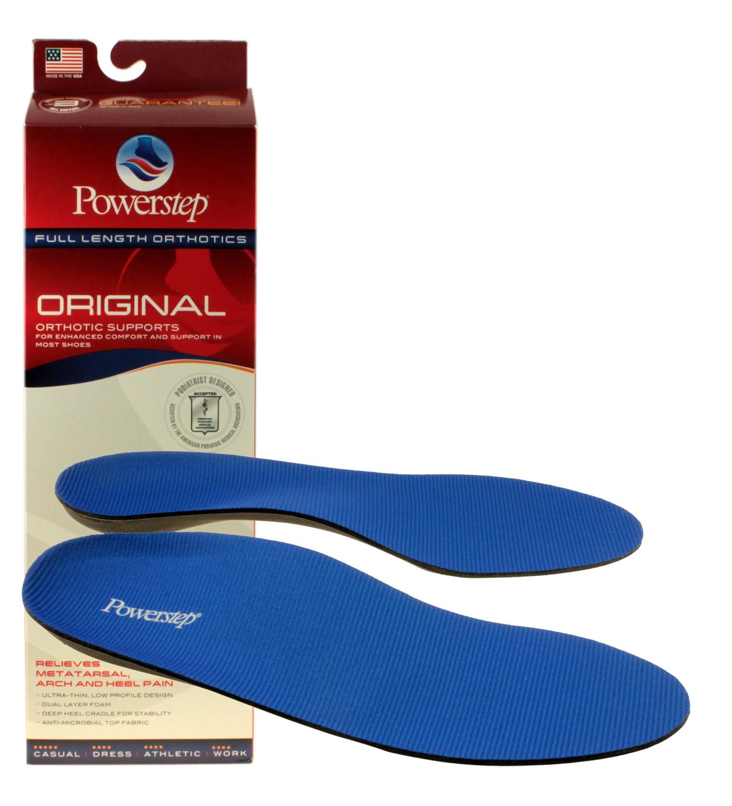 Powerstep Original Orthotics Blue/Black Men's 10-10.5 Women's 12-12.5 - Comfort & Support - Buy Online on GoSupps.com