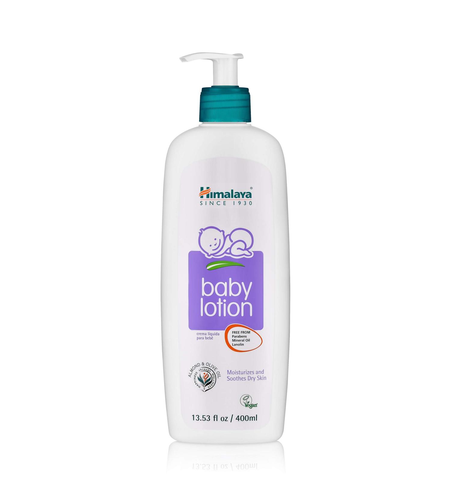 Himalaya Baby Lotion with Almond & Olive Oil - 13.53 fl oz (400 ml) - Gentle Moisturizer for Infants - Buy Online on GoSupps.com