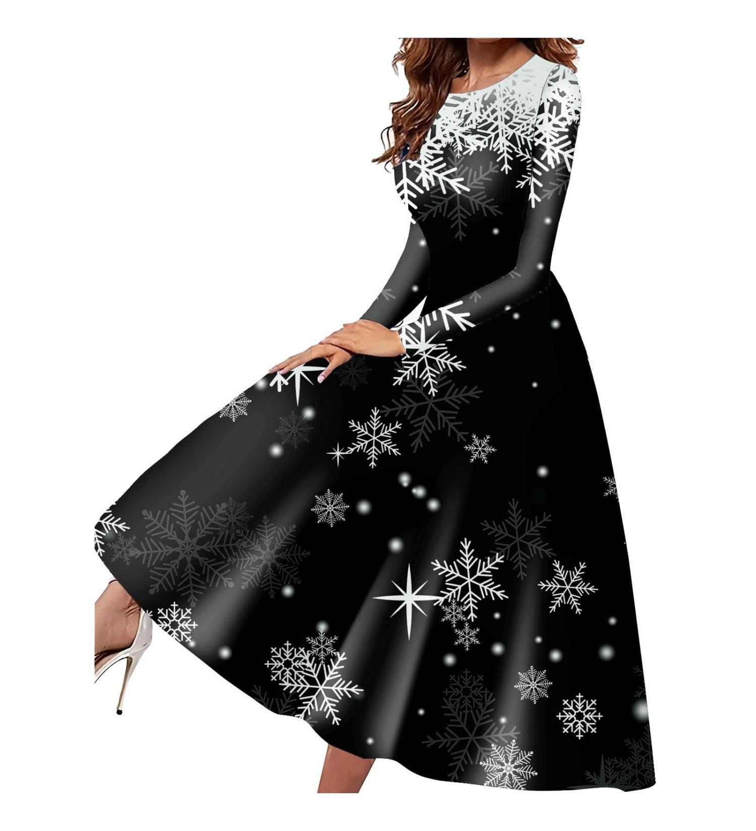 Hanxiulin Black Christmas Sweater Dress Slim Fit Mini Party Dress for Winter Festivities | Perfect Holiday Gift - Buy Online on GoSupps.com