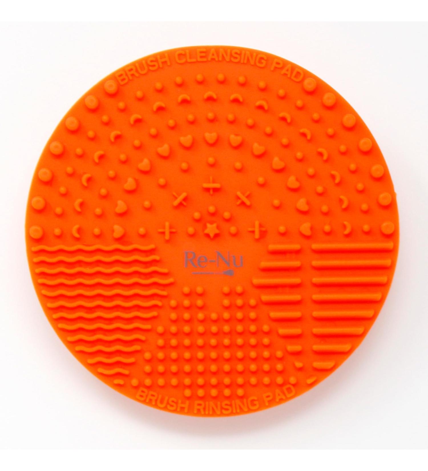 RE-NU Makeup Brush Cleaning Pad - Silicone Cosmetic Cleaning Mat | Suction Cup Design | Effortlessly Remove Dirt Oil & Residue (Orange) - International Shipping Available - Buy Online on GoSupps.com