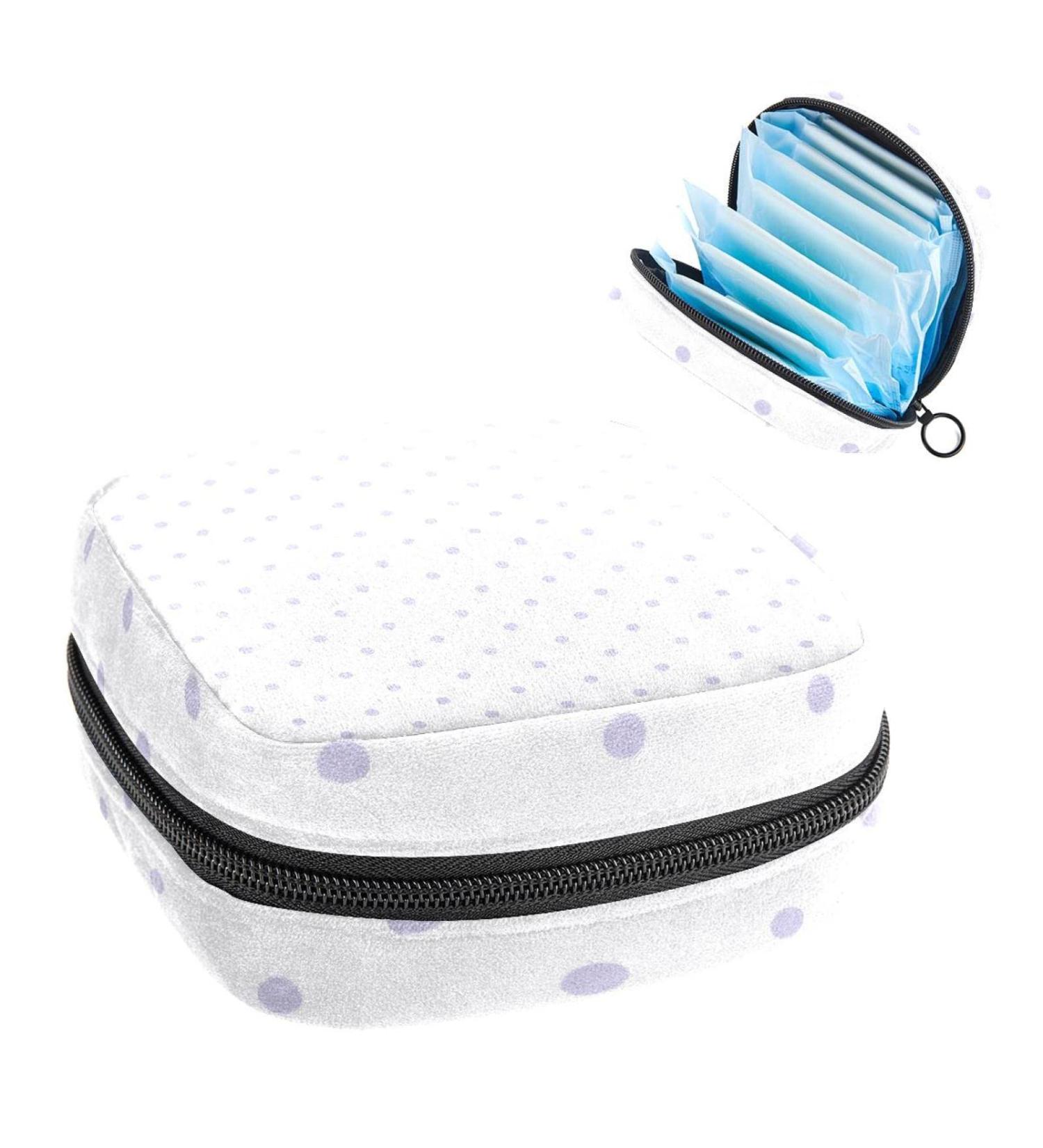 Polka Dot Sanitary Napkin Storage Bag - Period Pouch for Women & Teens | Lilac | Multi-Colored - 1Pc - Buy Online on GoSupps.com