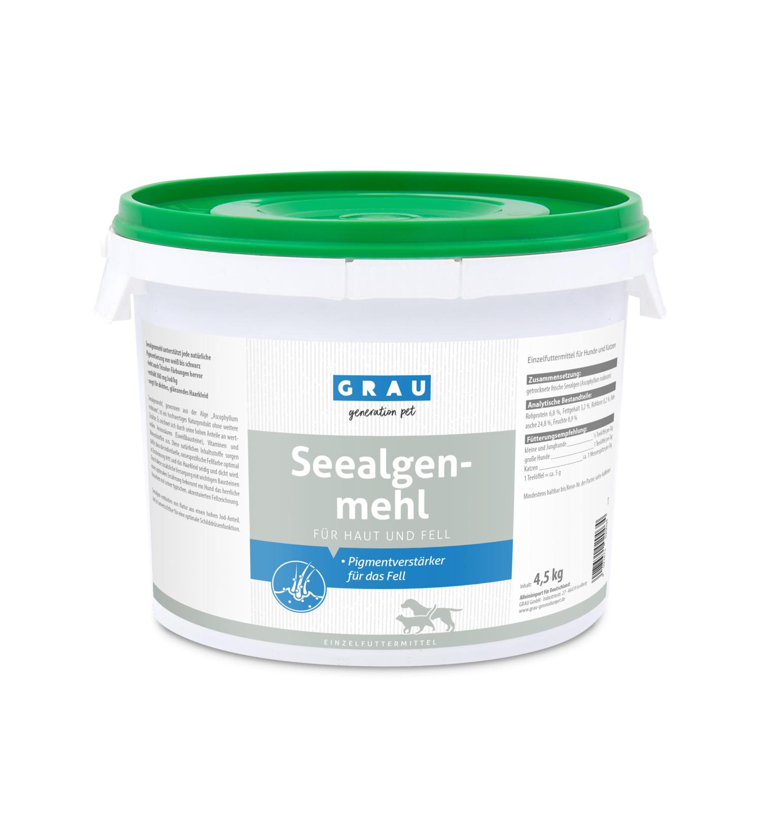 Gray Sea Algae Flour - 100% Pure for Fur Pigmentation & Shine | 4.5 kg Supplementary Feed for Dogs & Cats - International Shipping - Buy Online on GoSupps.com