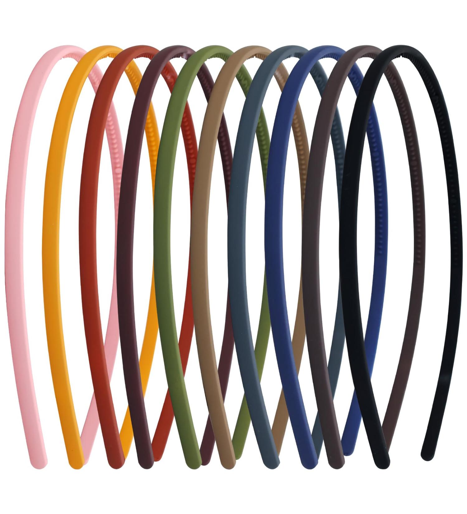 Dizila 10 Pieces 0.5cm/0.2" Solid Plain Blank Thin Matte Plastic Headbands with Teeth DIY Craft Sports Hair Bands Accessories for Women Men Girls Teens Kids - Buy Online on GoSupps.com