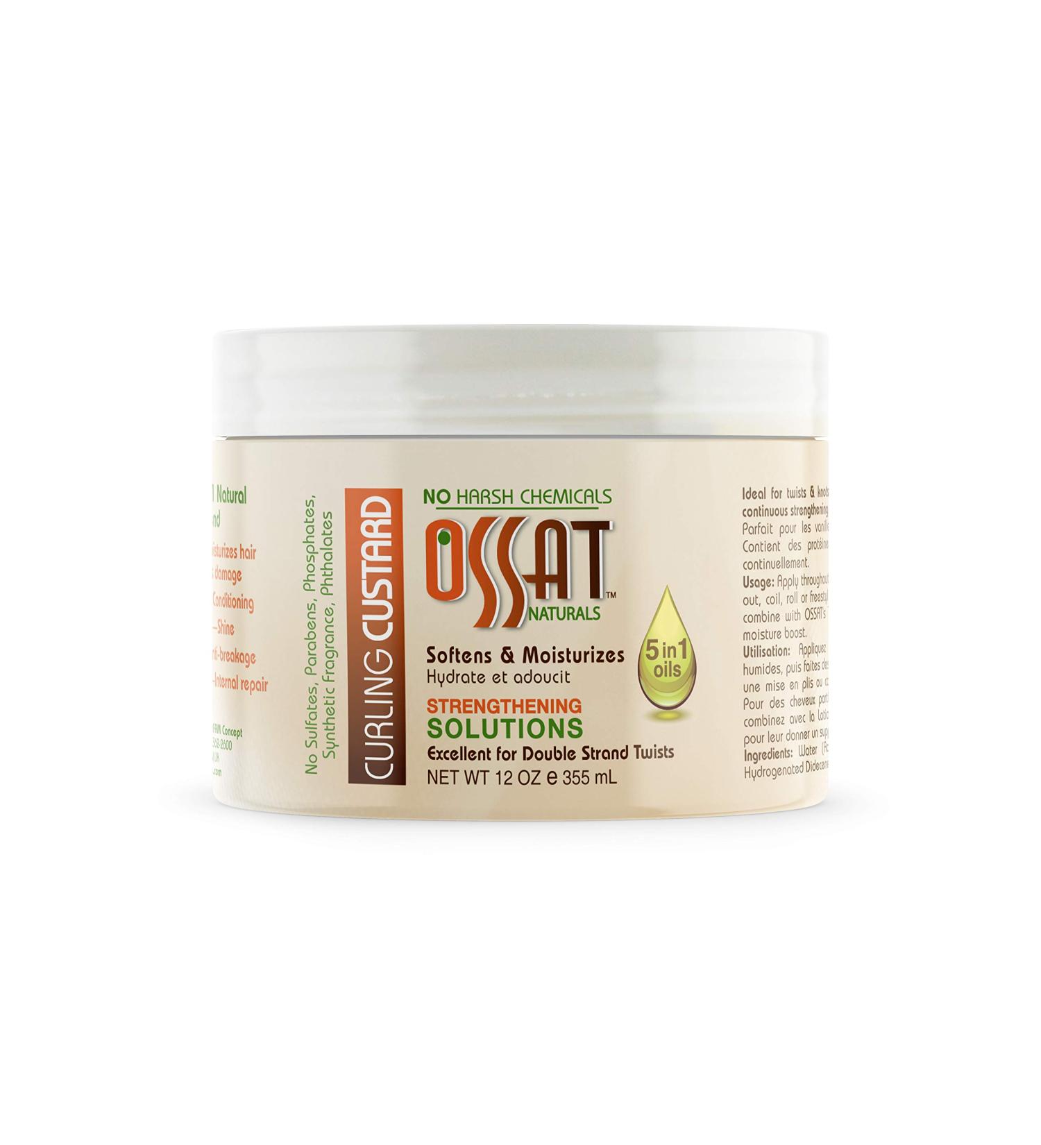 OSSAT Curling Custard 5 in 1 Oils Treatment 12 oz - For All Hair Types - Men, Women & Kids - Color Safe Formula - Buy Online on GoSupps.com