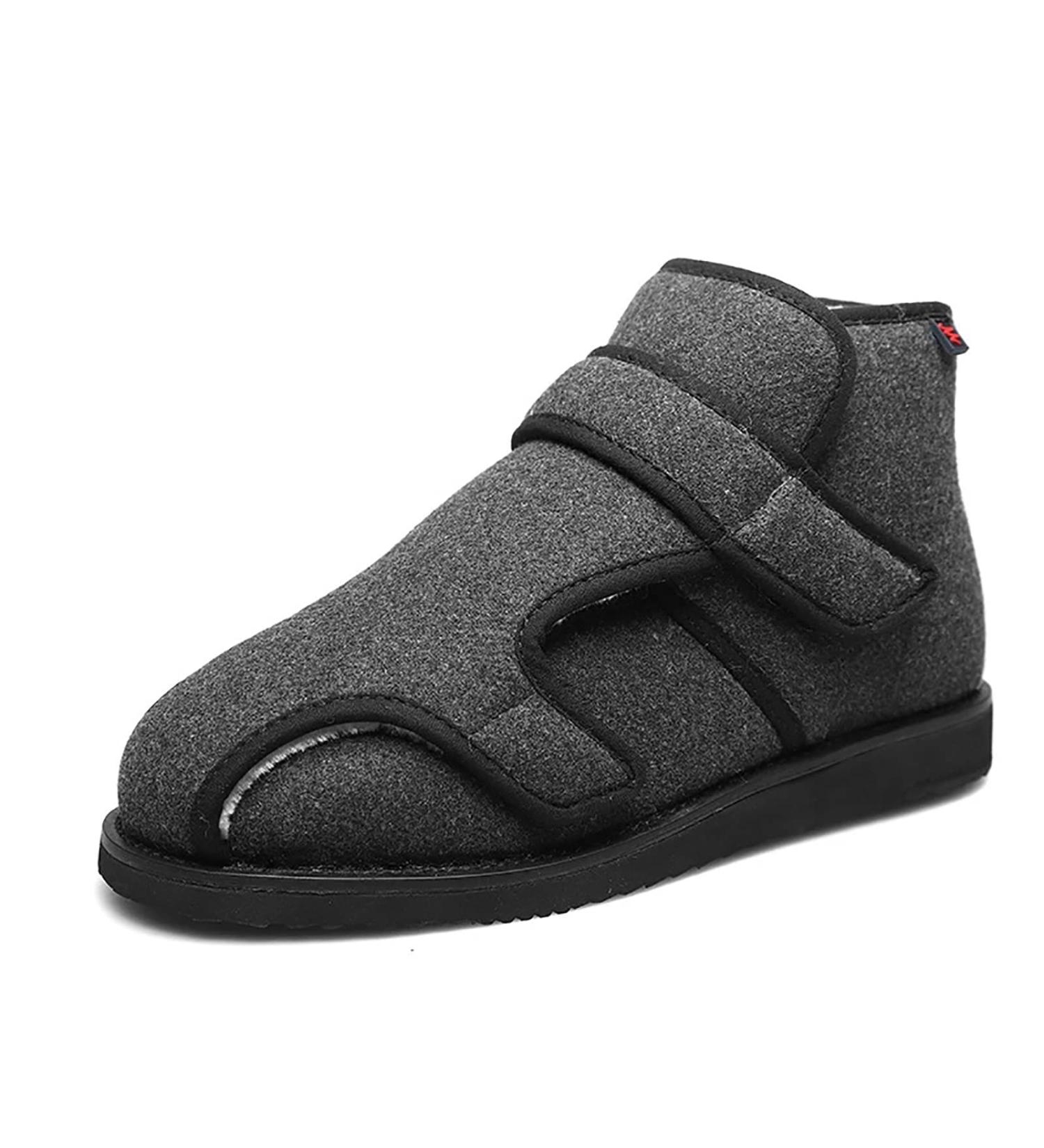 Diabetic Edema Shoes for Men - Adjustable Outdoor Slippers for Plantar Fasciitis & Swollen Feet | Size 13 Grey - Buy Online on GoSupps.com
