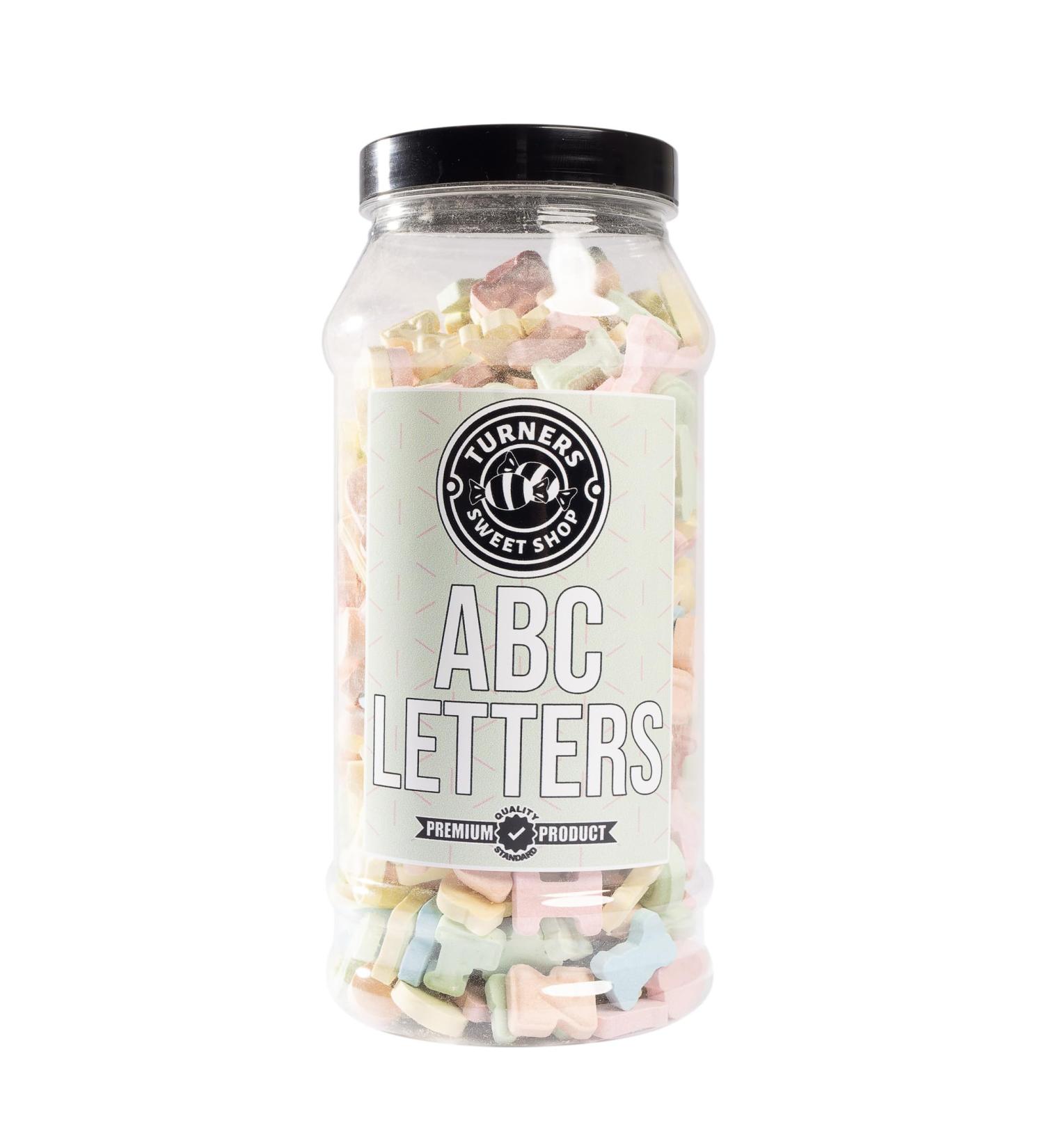 ABC Letters - 570g by Turners Sweet Shop Traditional Retro Gift Jar Classic Original Pick & Mix Sweets Quality Confectionary Fantastic Gifts for Him Her or Them