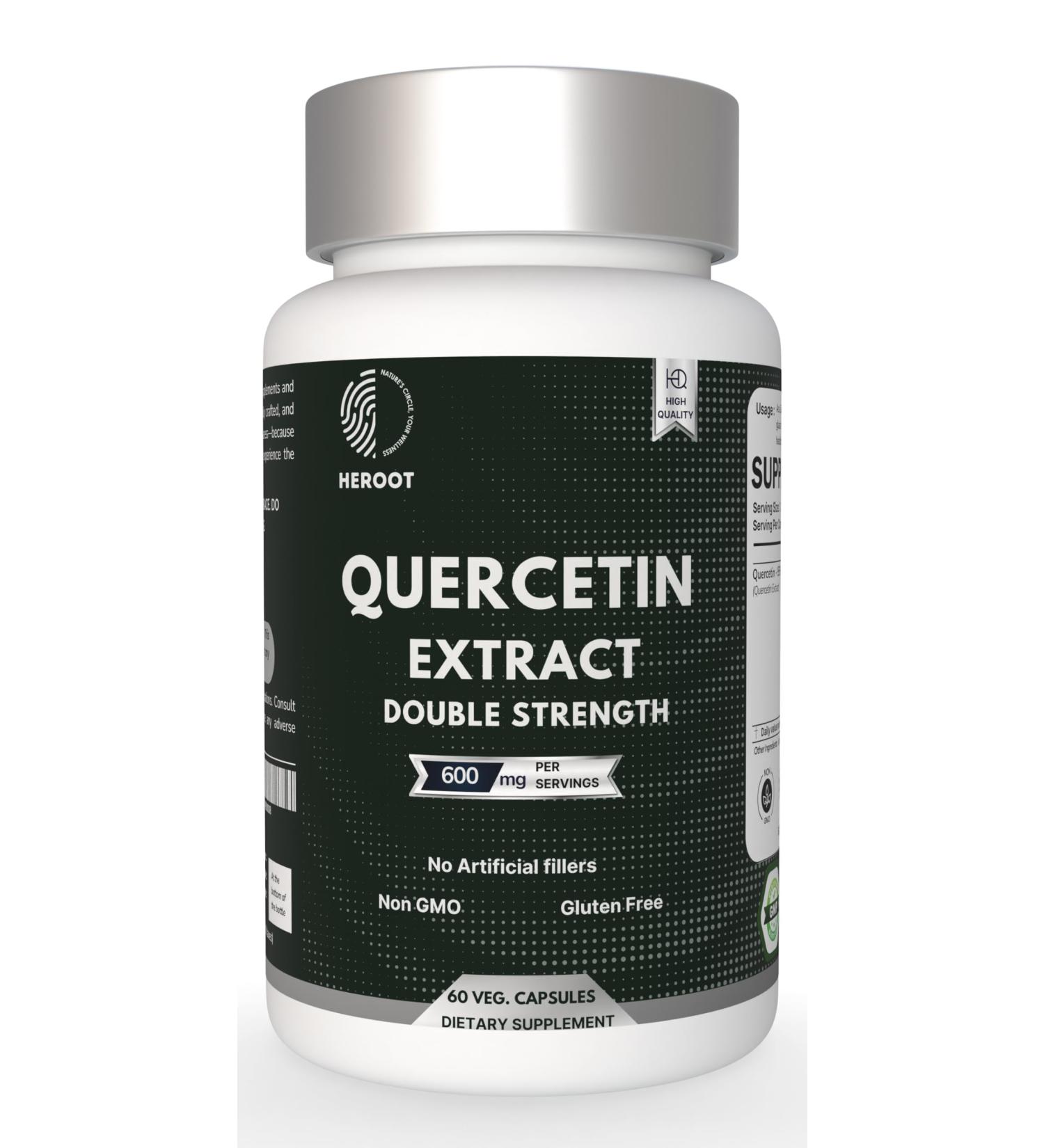 Quercetin Extract Capsules Non-GMO,Gluten-Free, Vegetarian Supports Overall Health Strength Energy (120 Capsules) 120 Count (Pack of 1) - Buy Online on GoSupps.com