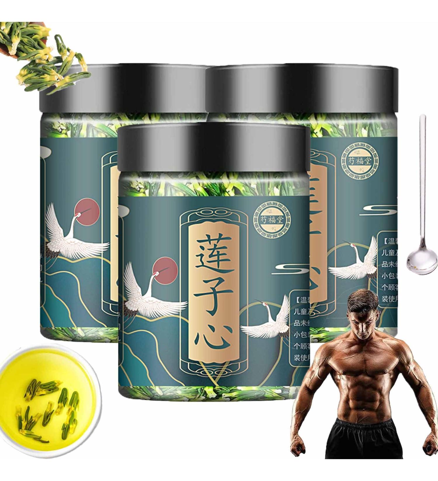Lotus Seed Core Tea for Men 60g Lotus seed tea Natural Dried Lotus Plumule Lotus Embryo Tea Lotus seed heart lotus plumule tea Lian Zi Xin Tea Men's Essentials Pure Chinese Herbal Tea (3Box) - Buy Online on GoSupps.com