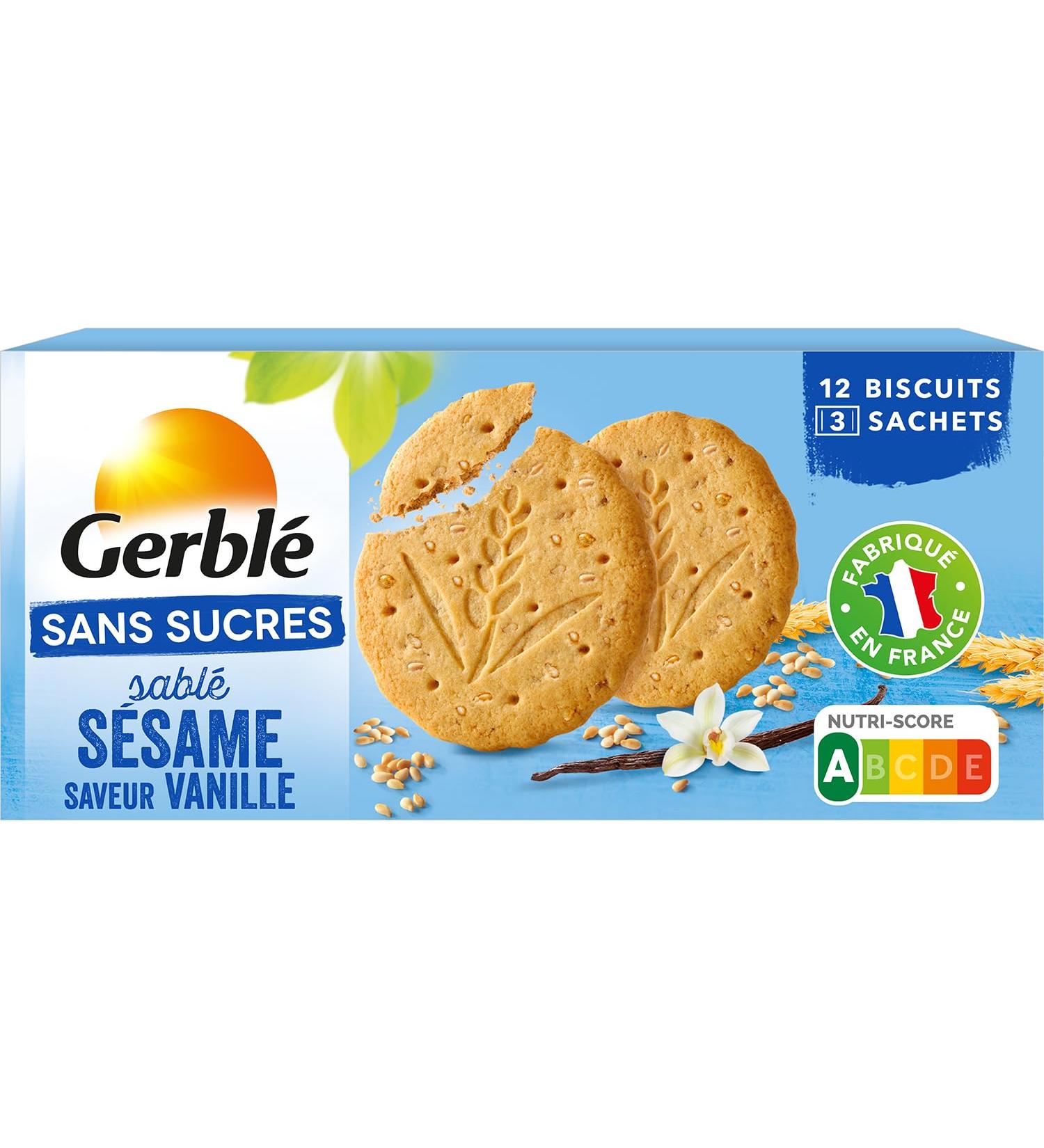 Gerbl Vanilla Sesame Biscuits Without Sugars Without Palm Oil 12 Cookies 132 g 198917 - Buy Online on GoSupps.com